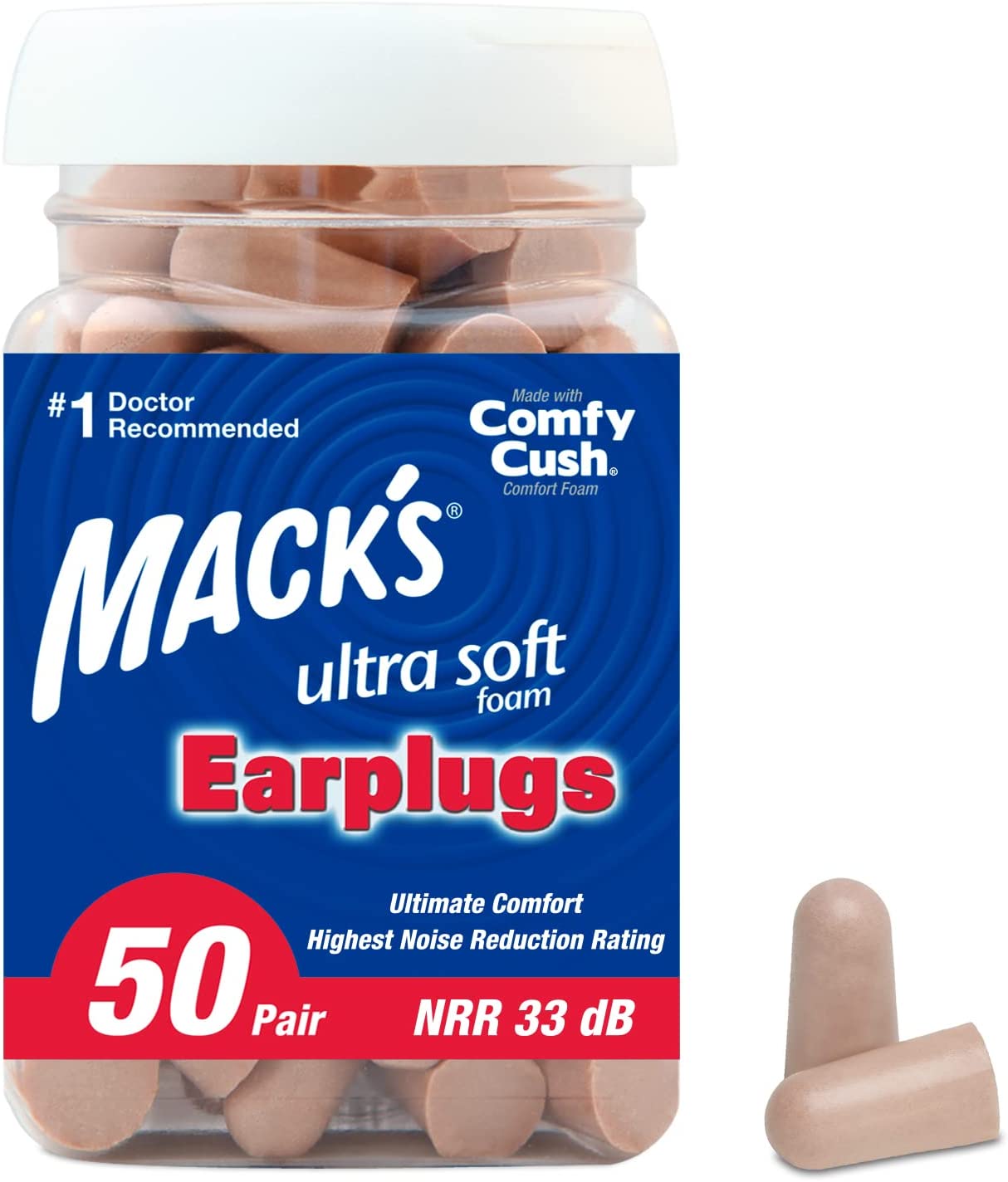 Mack's Ultra Soft Foam Earplugs, 50 Pair - 33dB [...]