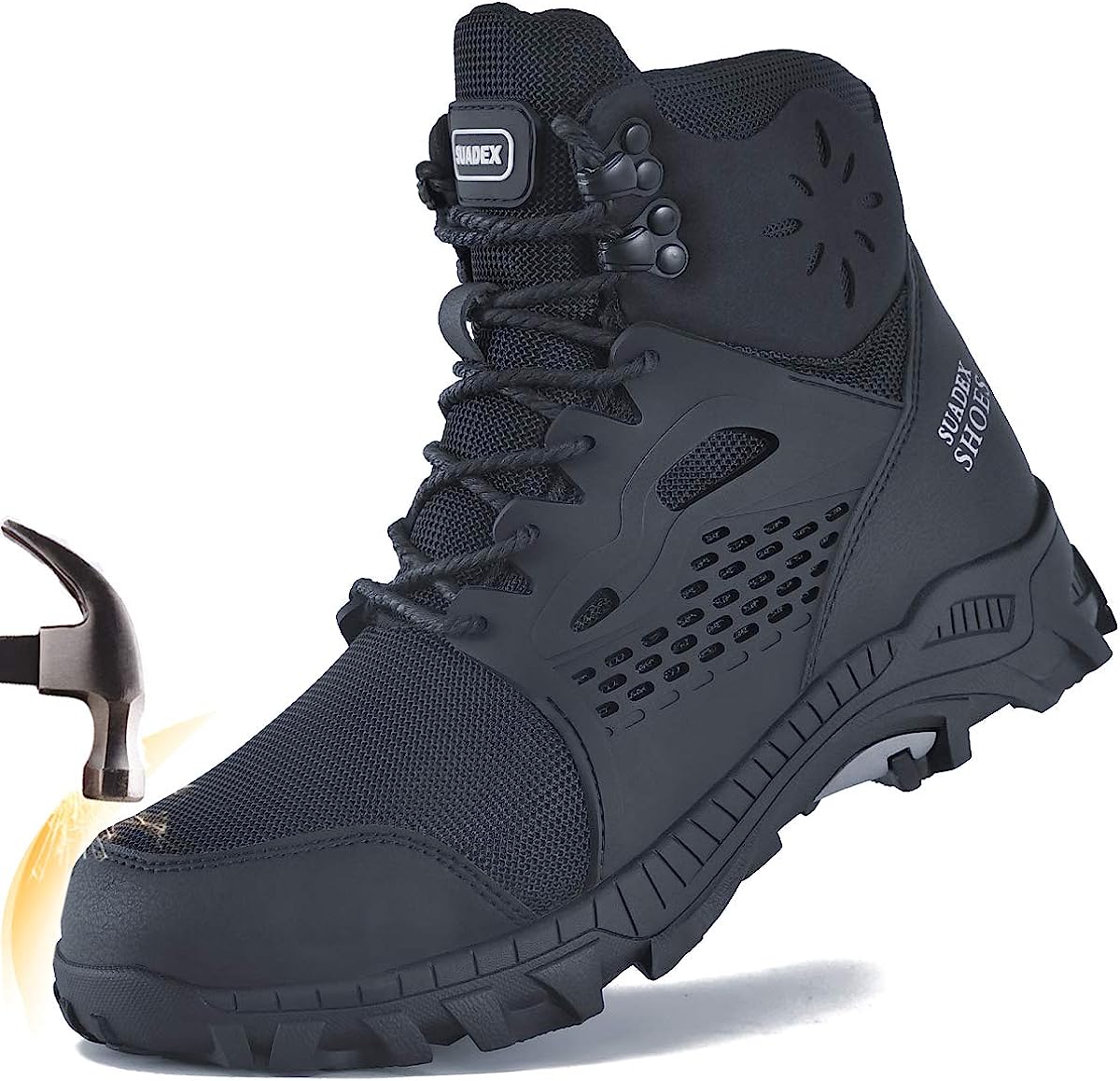 SUADEX Steel Toe Boots for Men Work Construction Boots [...]