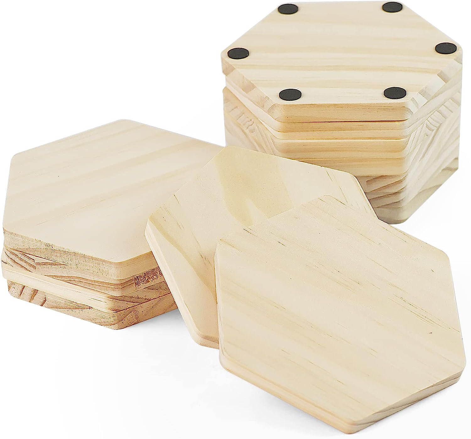12 Pieces Unfinished Wood Coasters, GOH DODD 4 Inch [...]