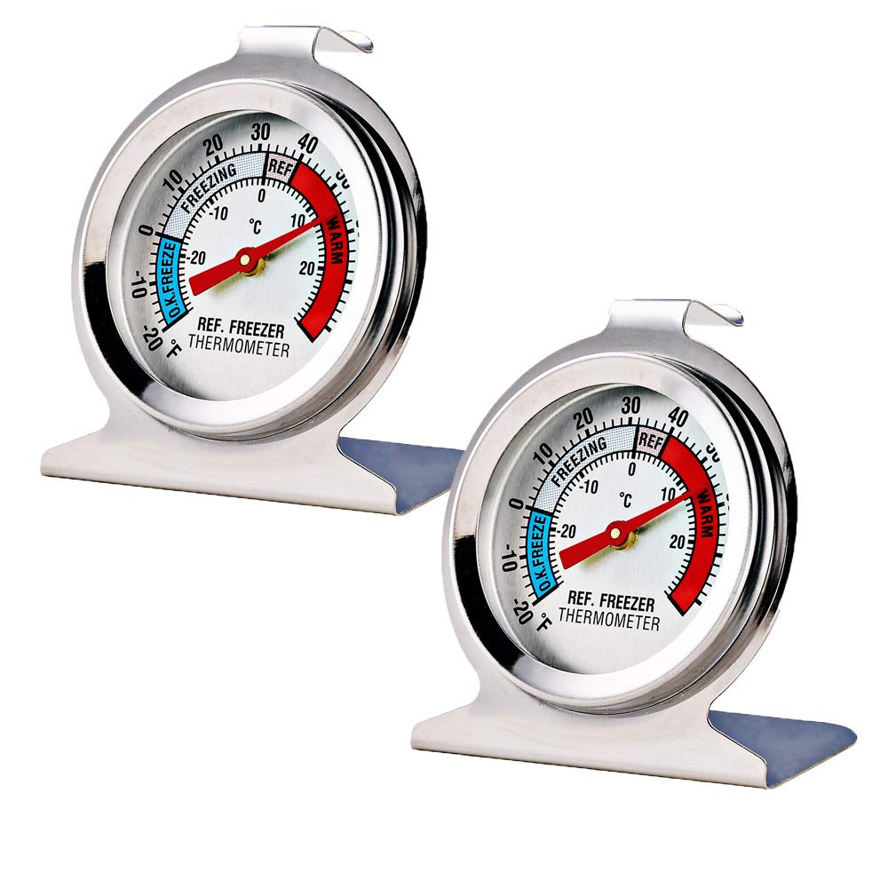 2 Pack Refrigerator Freezer Thermometer Large Dial [...]