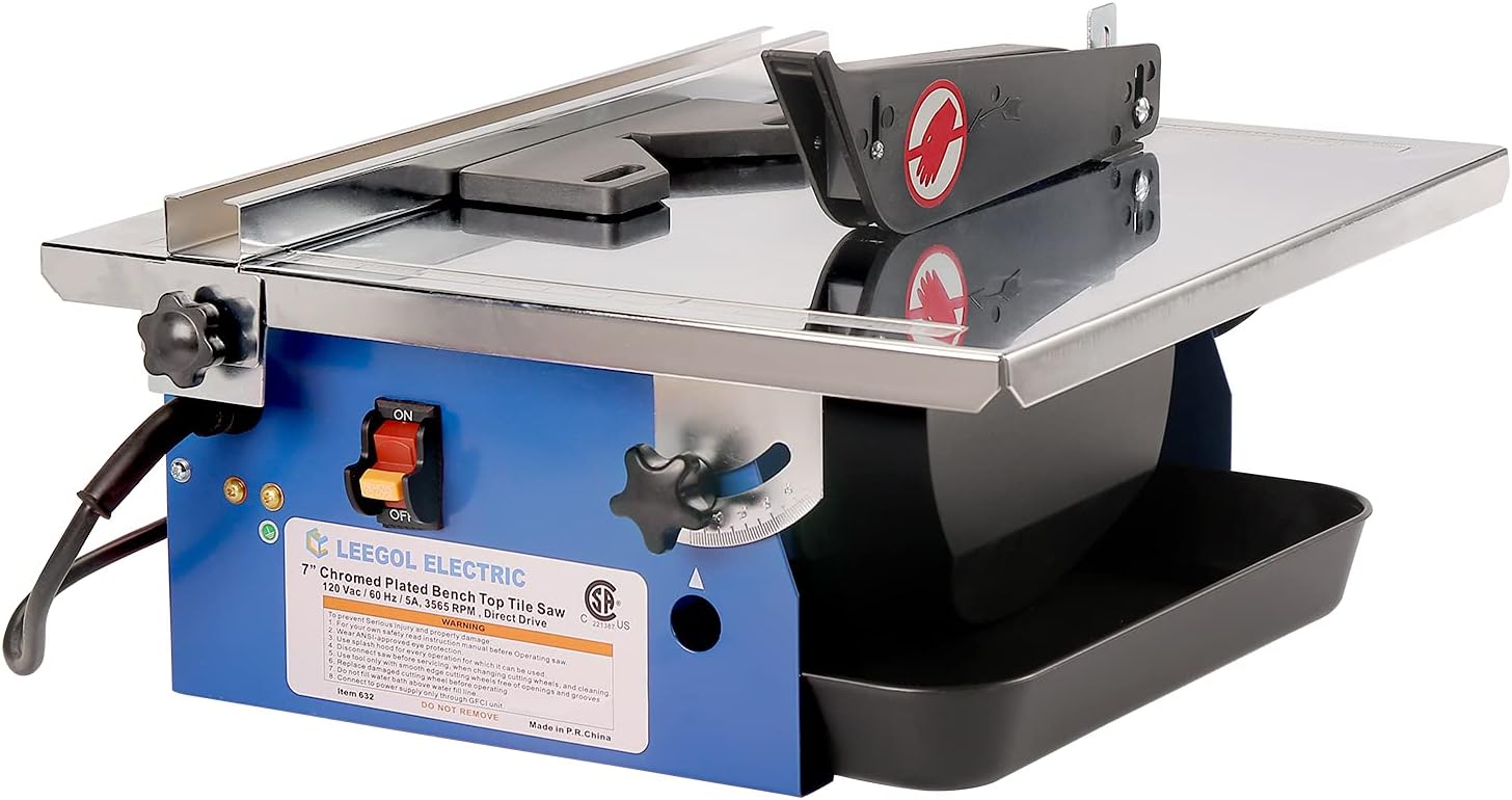 Leegol Electric 7-Inch Bench Wet Tile Saw - Portable [...]