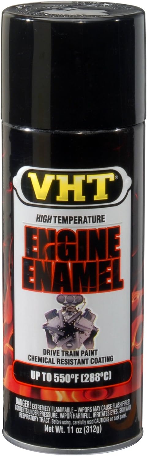 VHT ESP124007 Engine Enamel Gloss Black Can - 11 oz.