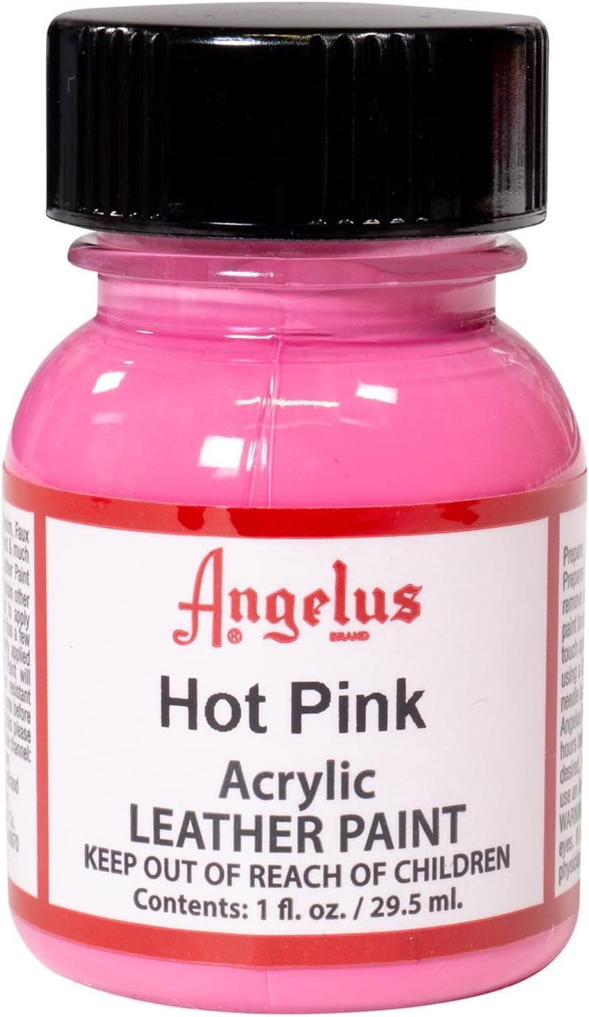 Angelus Acrylic Leather Paint - 1 Ounce, Hot Pink