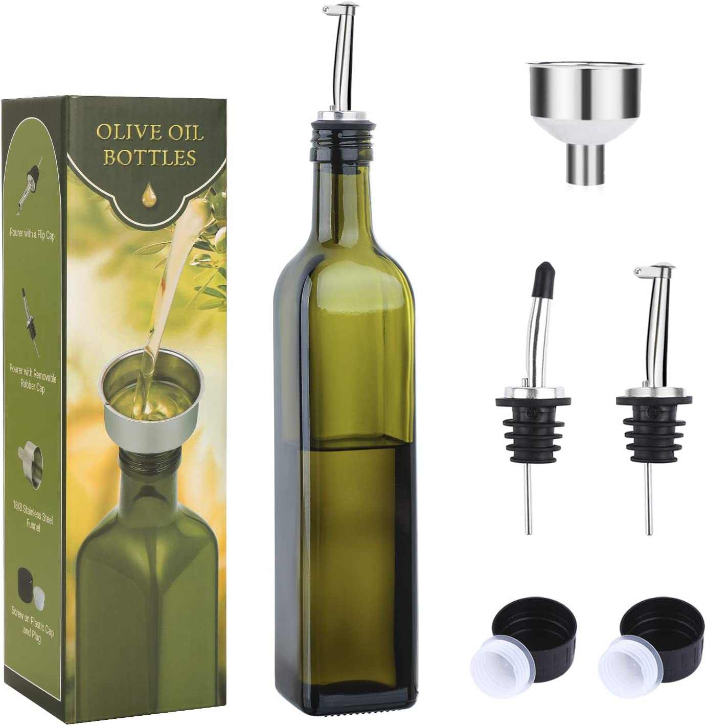 AOZITA 17oz Glass Olive Oil Bottle Dispenser - 500ml [...]