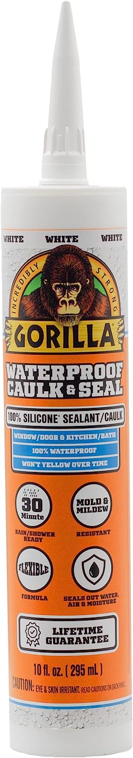 Gorilla Waterproof Caulk & Seal 100% Silicone Sealant, [...]