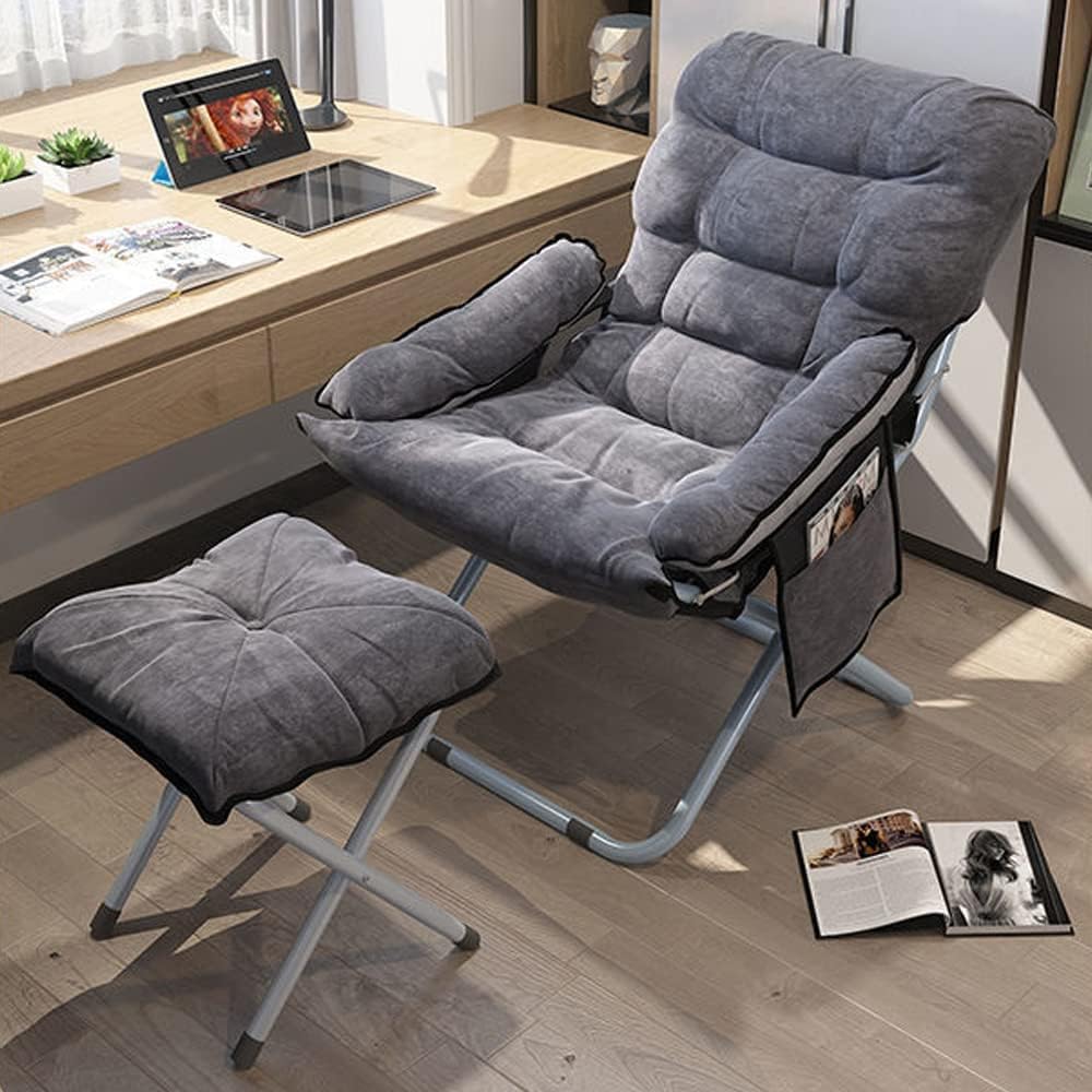 Living Room Lazy Chair with Ottoman & Armrest, Modern [...]