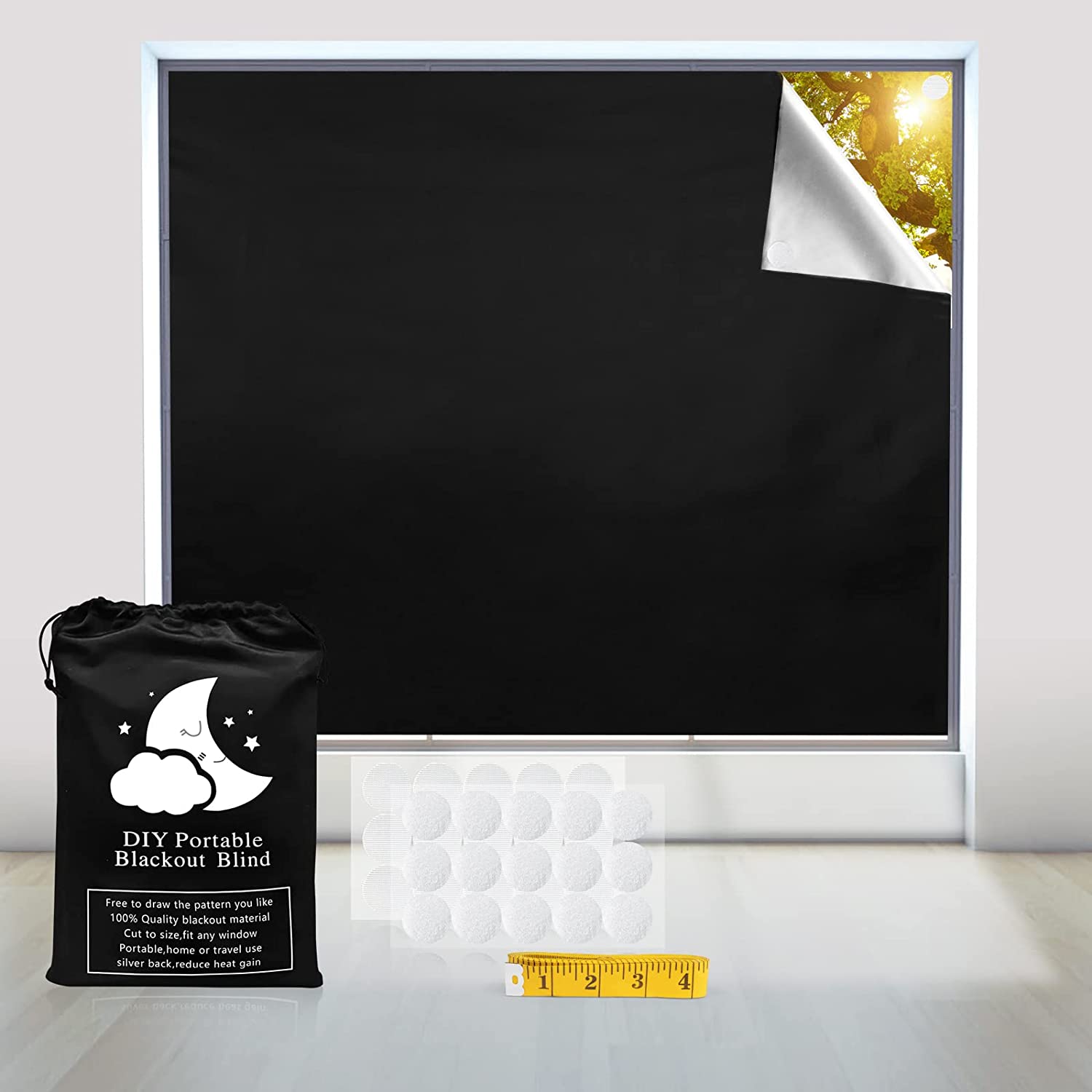 Blackout Curtains, Portable Window Curtain Shade 100% [...]