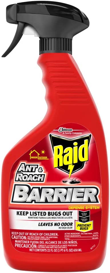 Raid Ant & Roach Barrier Spray, Keep Listed Bugs Out, [...]