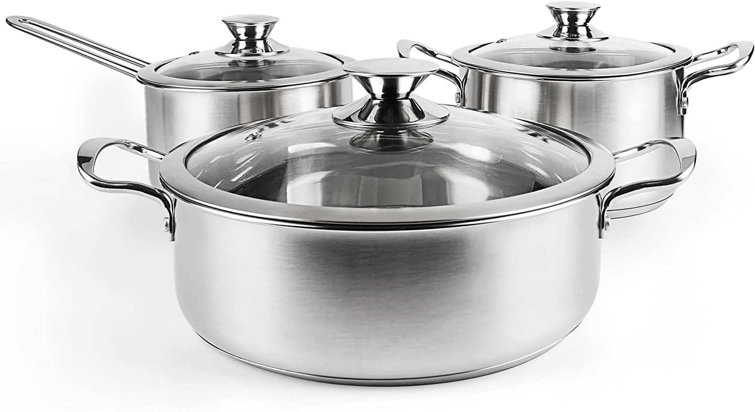 Stainless steel pot set,6 Piece Kitchen Induction [...]