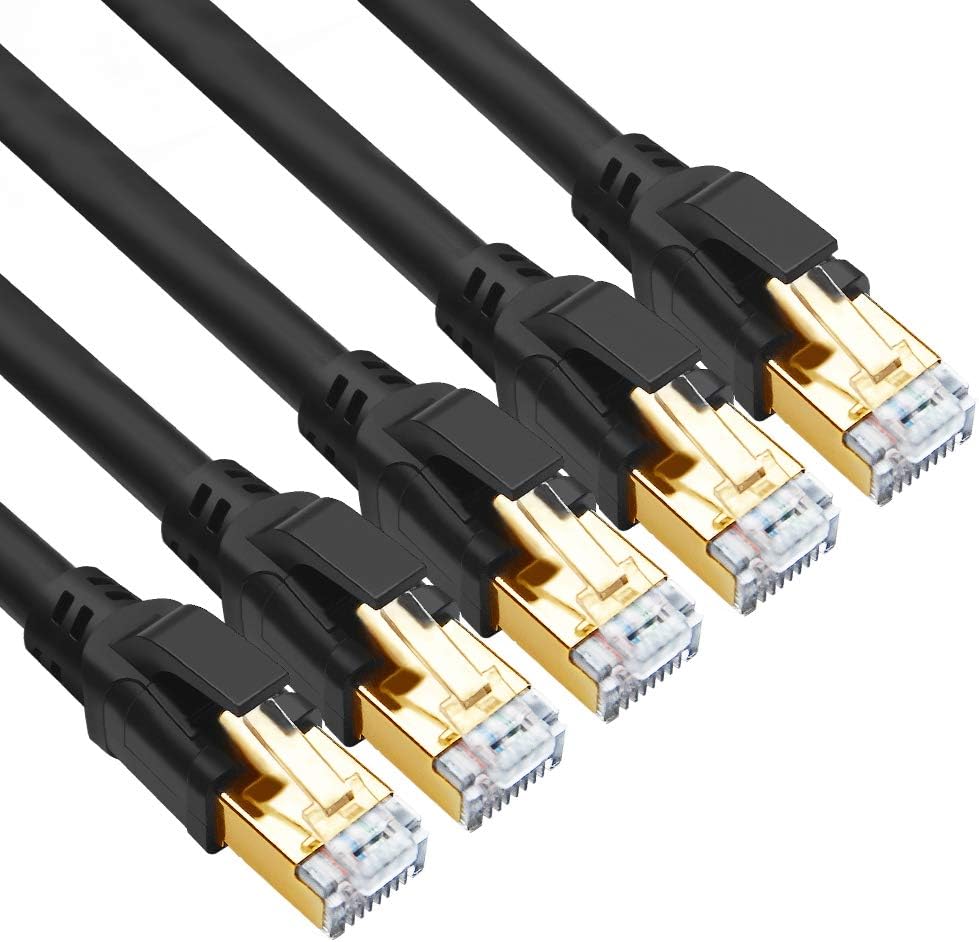 CAT 8 Ethernet Cable, 6ft (5 Pack) Ultra High Speed [...]
