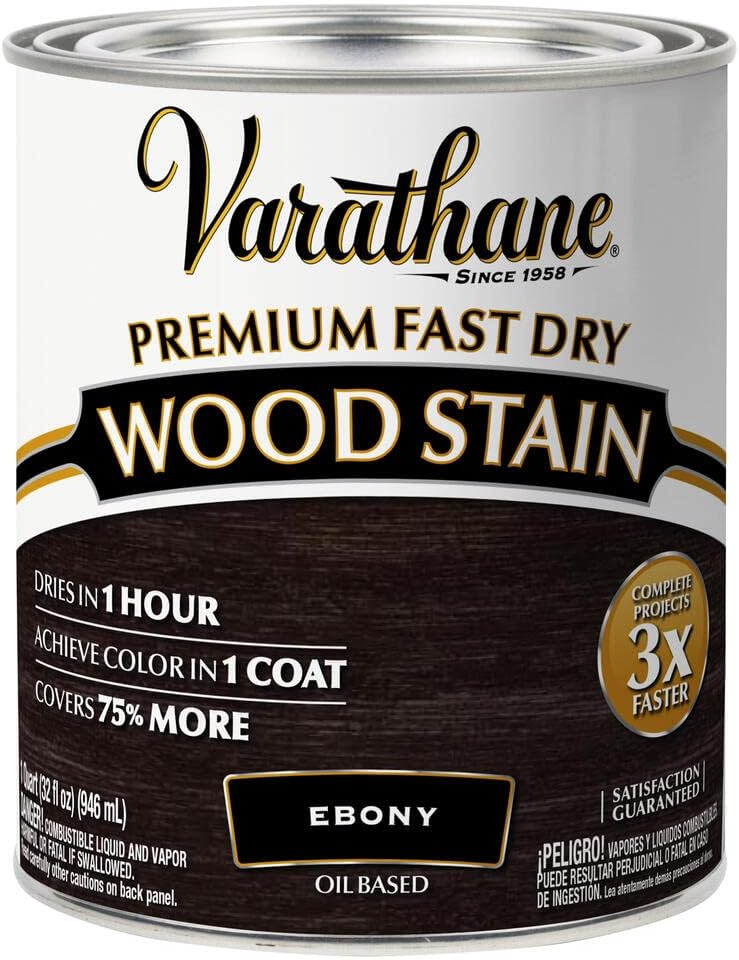 Varathane 269395 Premium Fast Dry Wood Stain, Quart, Ebony