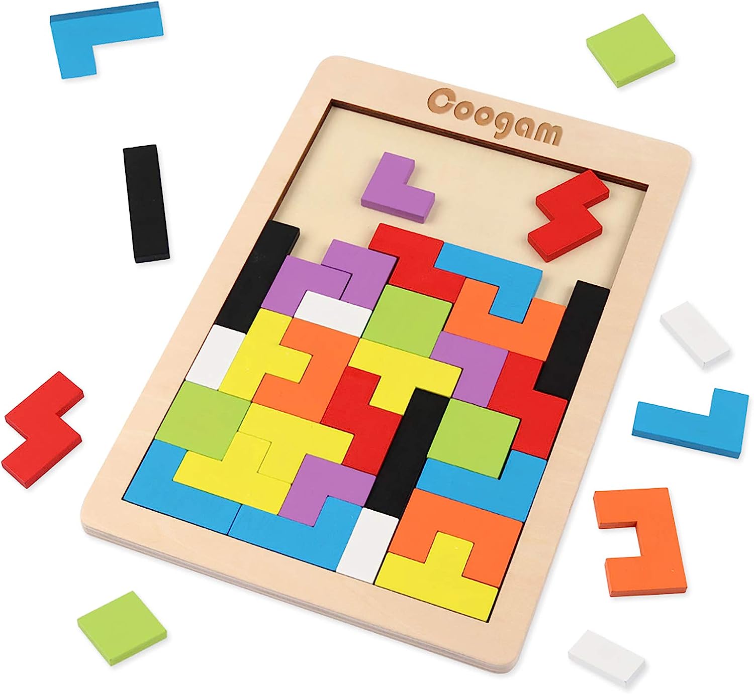 Coogam Wooden Blocks Puzzle Brain Teasers Toy Tangram [...]
