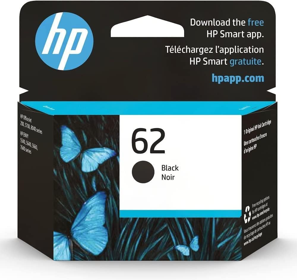HP 62 Black Ink Cartridge | Works with HP ENVY 5540, [...]