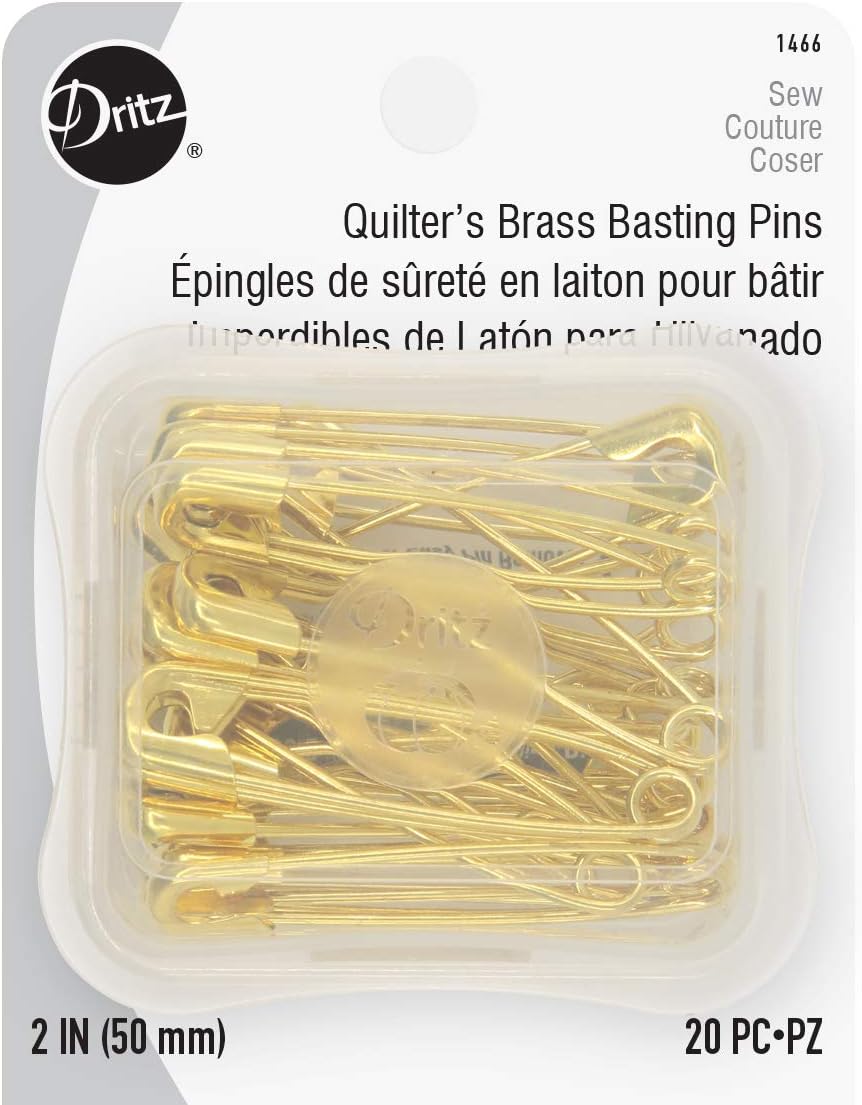 Dritz 1466 Safety Pins, Brass, Size 3 (20-Count)