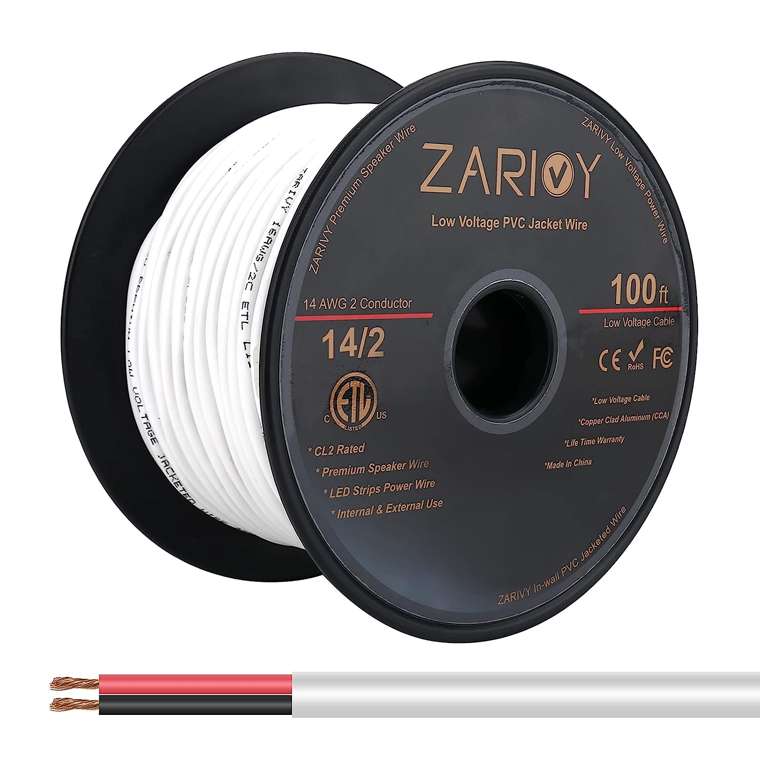 Zarivy 100 Feet 14 Gauge 2 Conductors Red Black Wire [...]