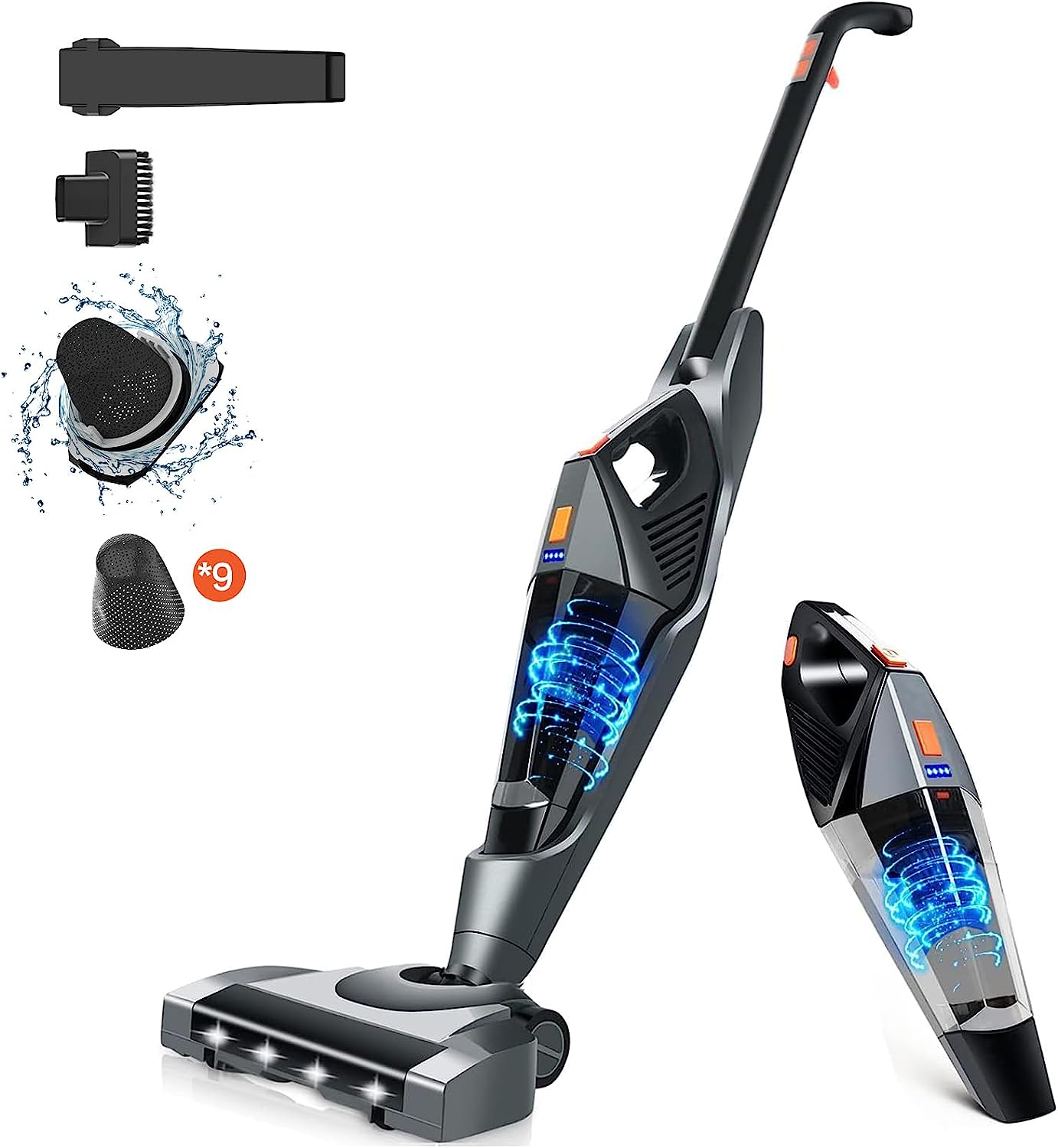Hihhy Cordless Stick Vacuum Cleaner, 2-in-1 Handheld [...]