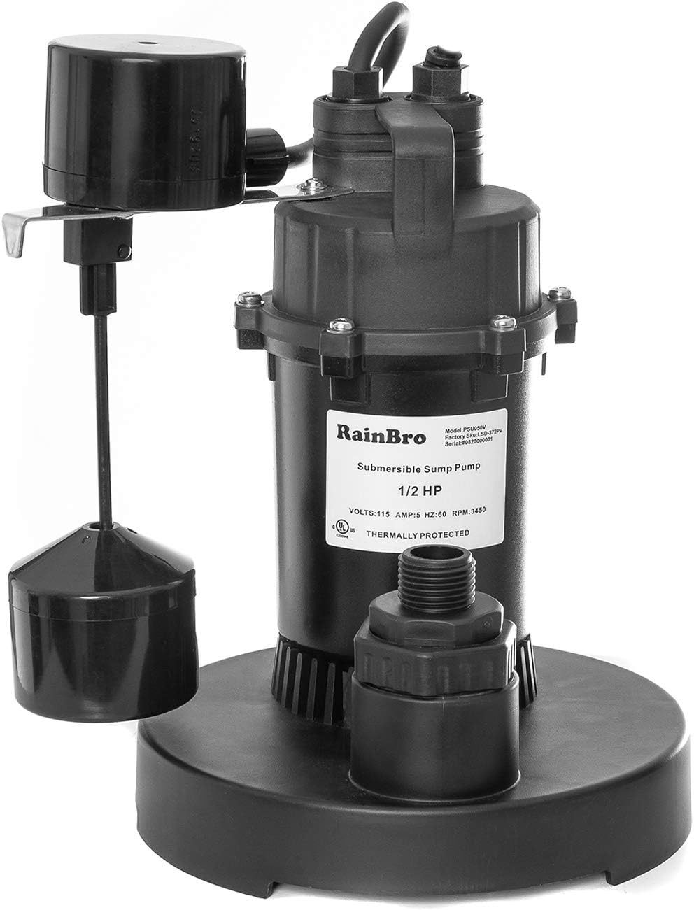 Rainbro 1/2 HP Thermoplastic Submersible Sump Pump [...]