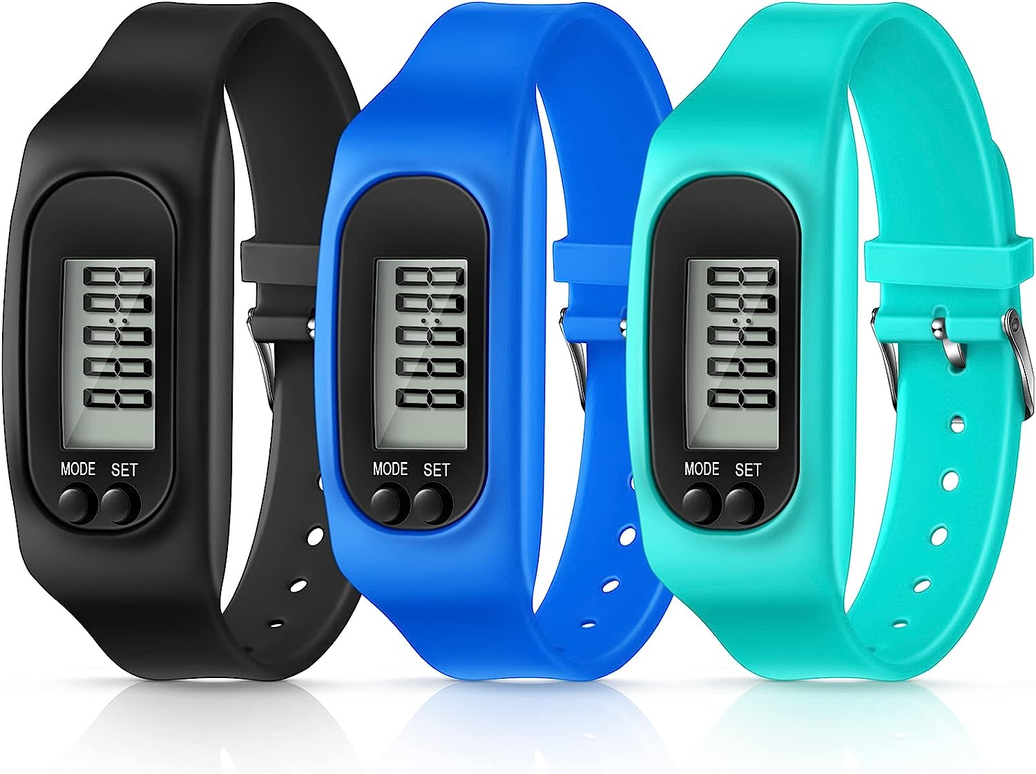 Silicone Fitness Tracker Watch 3 Pcs Walking Running [...]