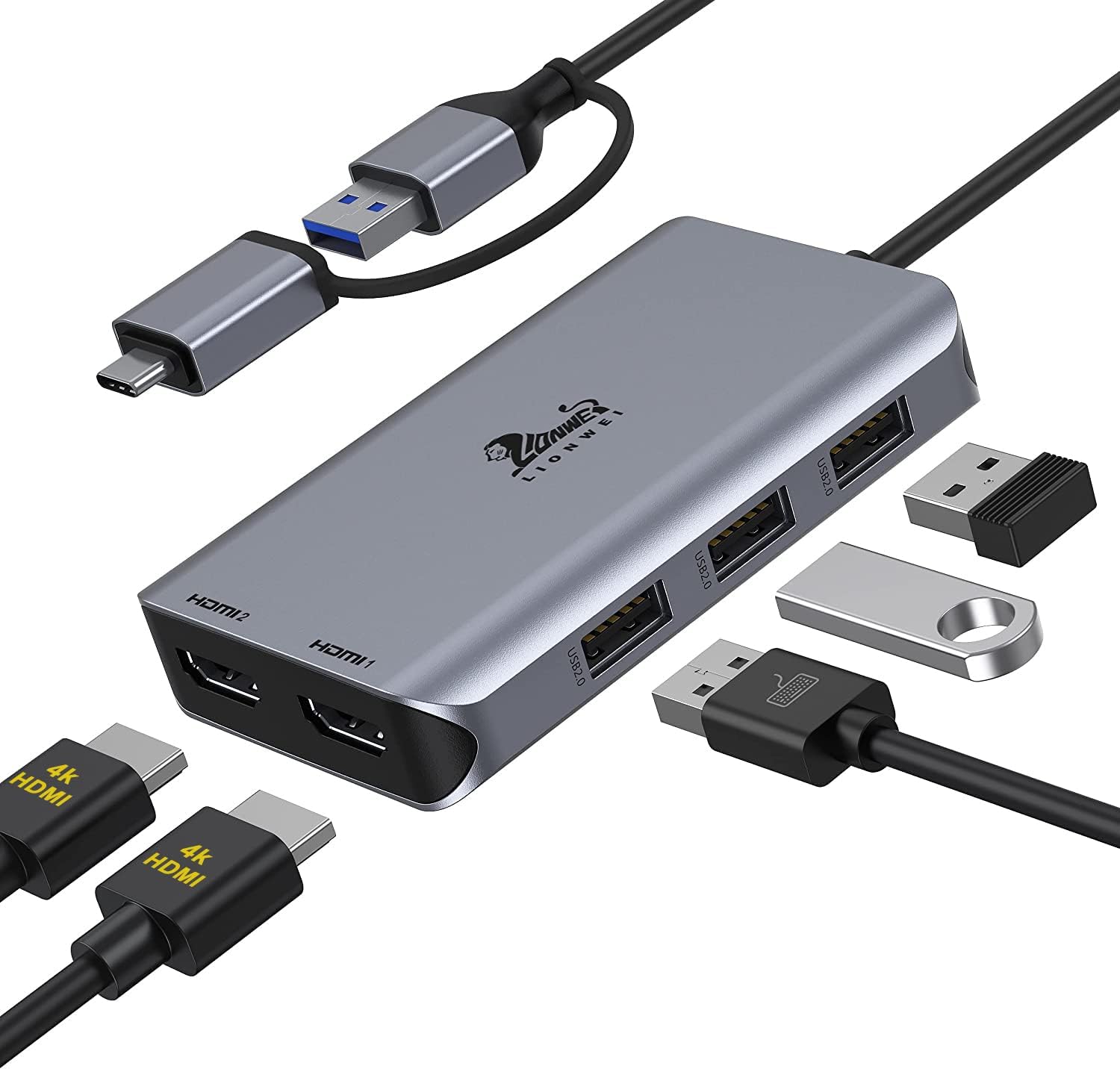 USB 3.0 to Dual HDMI Docking Station for Windows & [...]