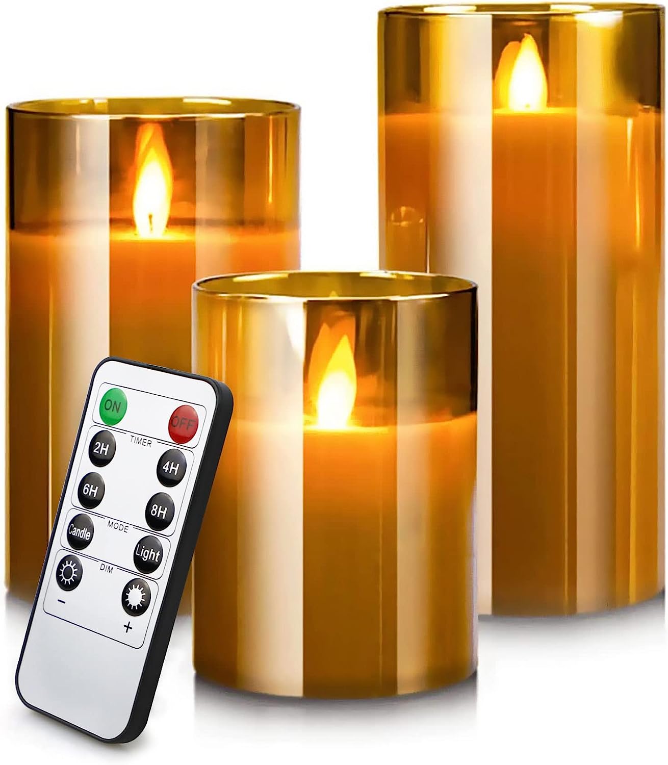 3 Pack Glass Flameless LED Candles Flickering with [...]