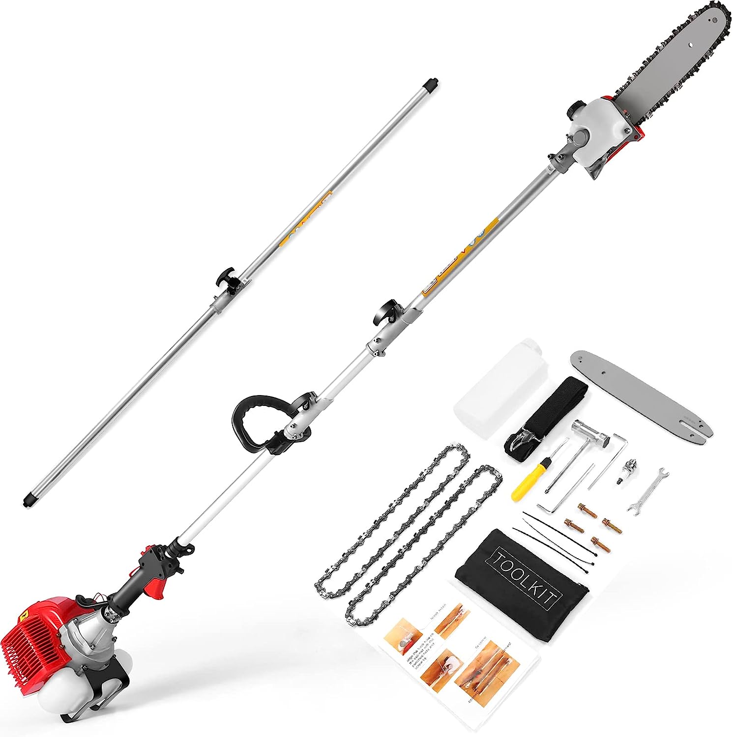 58CC Pole Saw Gas Powered, 16 FT Extendable Chainsaw [...]