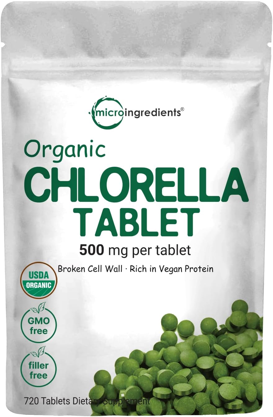 Organic Chlorella Tablets, 500mg Per Tablet, 720 Tabs [...]