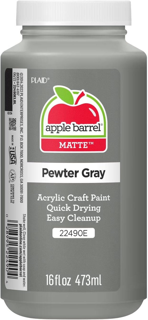 Apple Barrel ACRYLIC PAINT, 16 oz, Pewter Grey