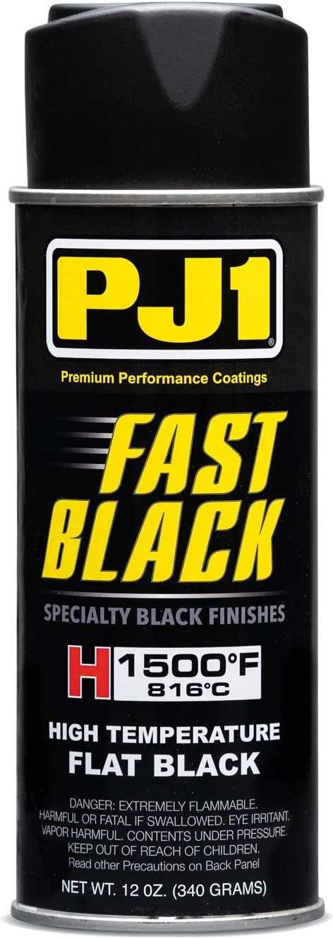 PJ1 16-HIT Flat Black Hi-Temp Spray Paint (Aerosol), 12 oz