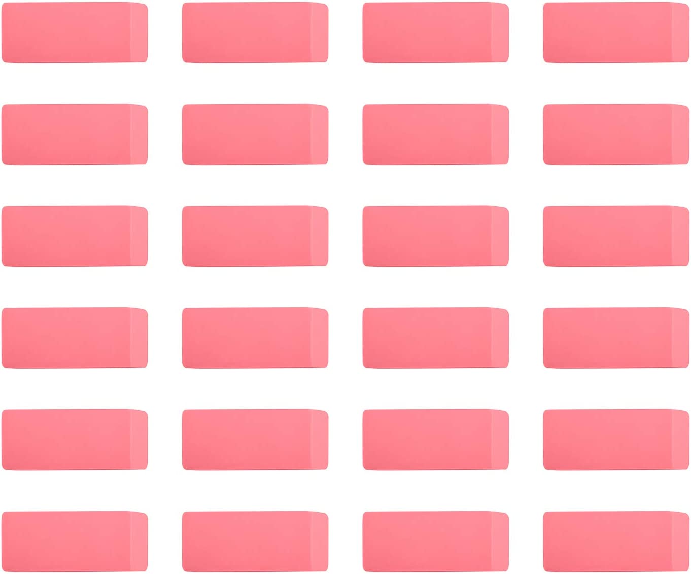 Amazon Basics Rectangular Eraser, 24 Count, Pink