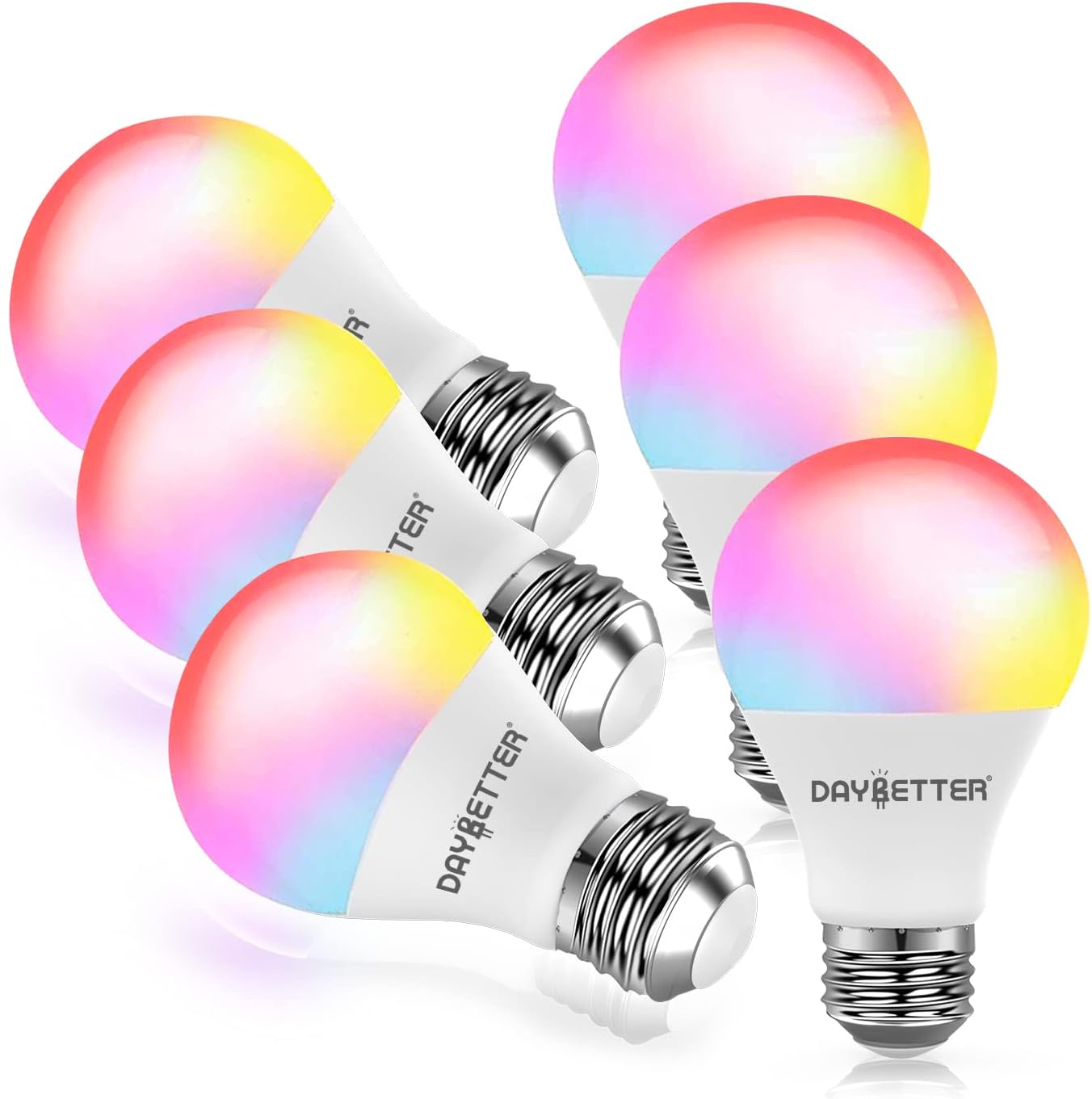 DAYBETTER Smart Light Bulbs, RGBCW Wi-Fi Color [...]