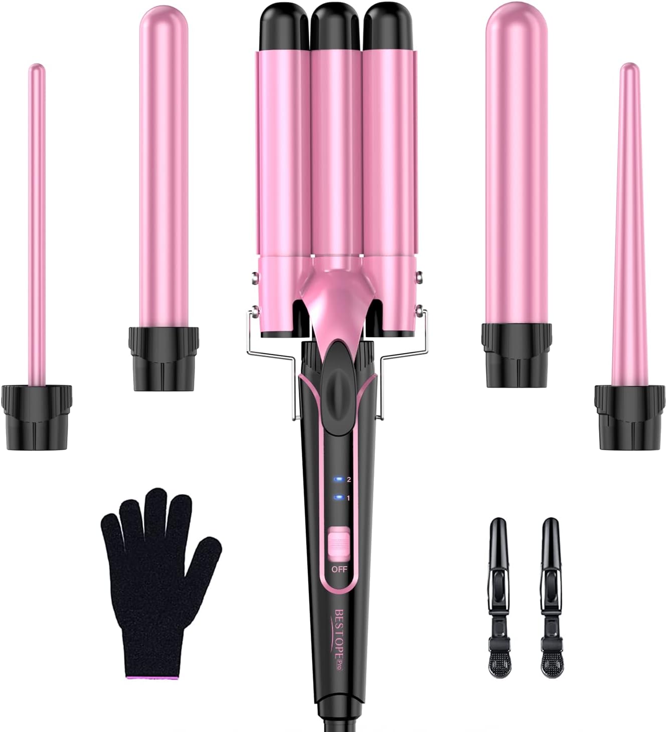 Waver Curling Iron Curling Wand - BESTOPE PRO 5 in 1 [...]