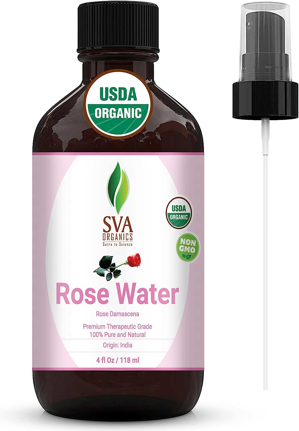 SVA Organics Rose Water, USDA Certified (118 ml) 4 Oz- [...]