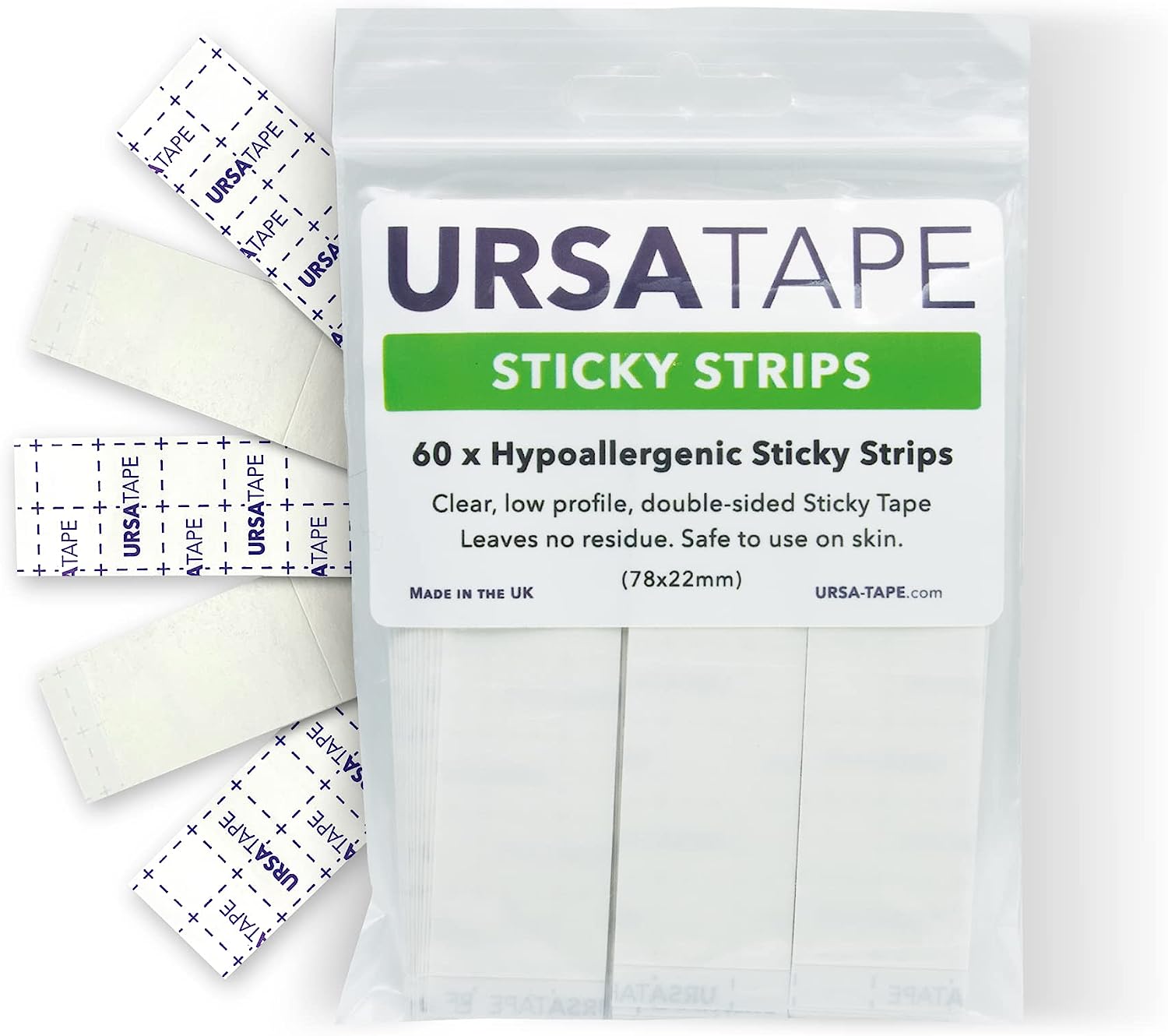 URSA Tape Sticky Strips, No-Residue Clear Fashion Tape [...]