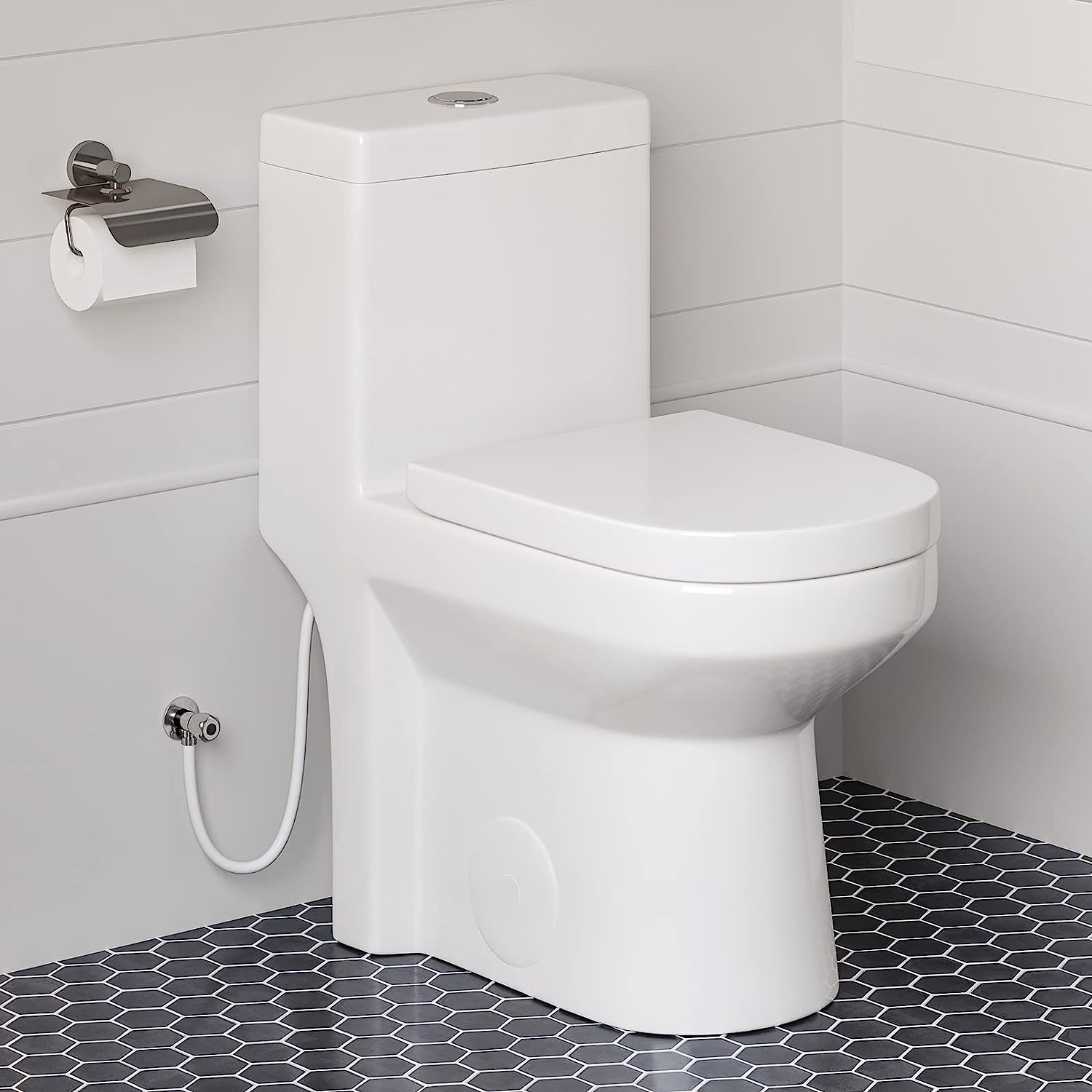 HOROW HT1000 Dual Flush One Piece Toilet, Modern Small [...]