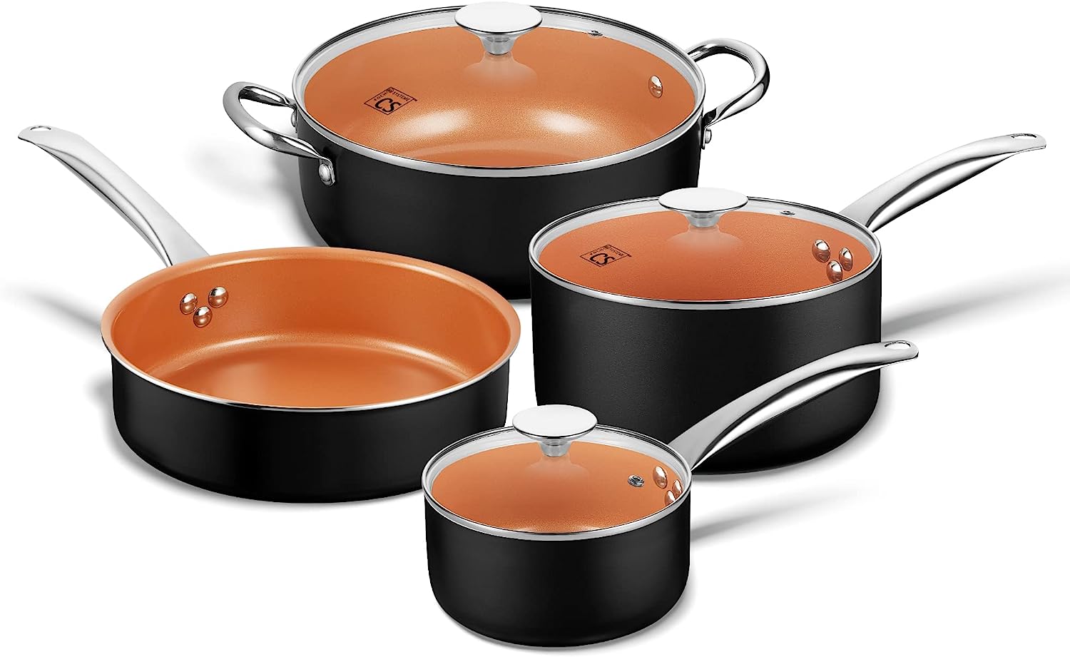 CSK Copper Aluminum Nonstick Cookware Set with Lid - [...]