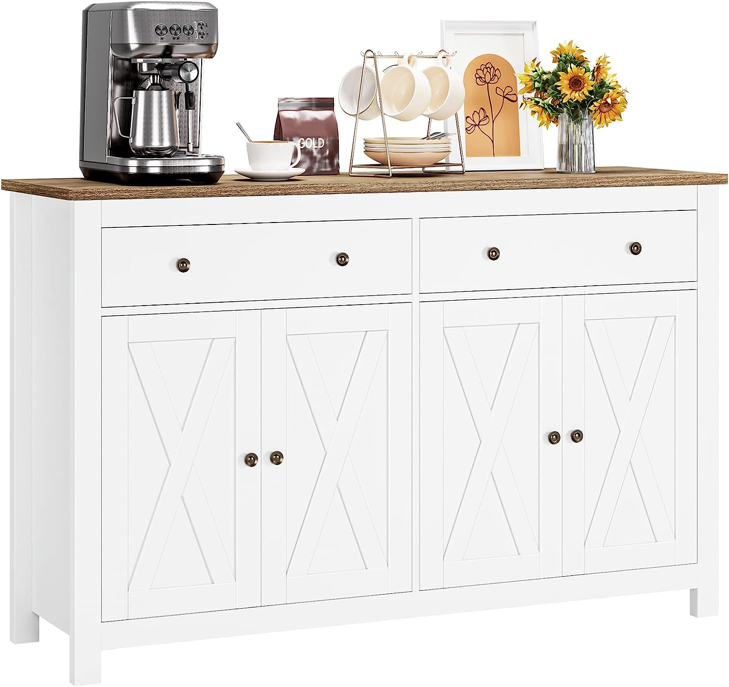 FOTOSOK Sideboard Buffet Cabinet with Storage, 55