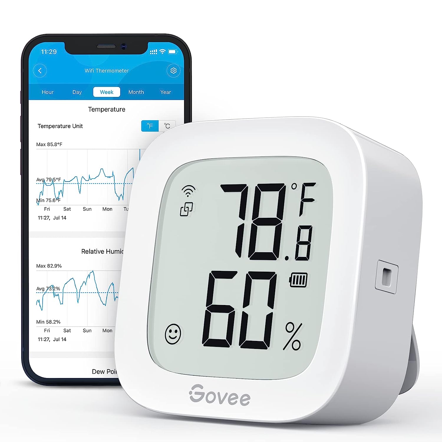 Govee WiFi Thermometer Hygrometer H5103, Indoor [...]
