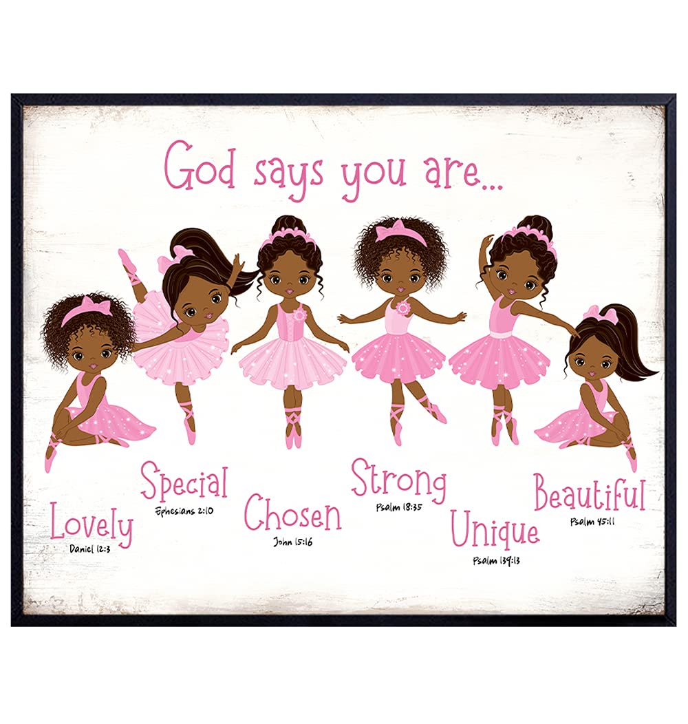 Black Afro African American Girl Wall Art - God Says [...]