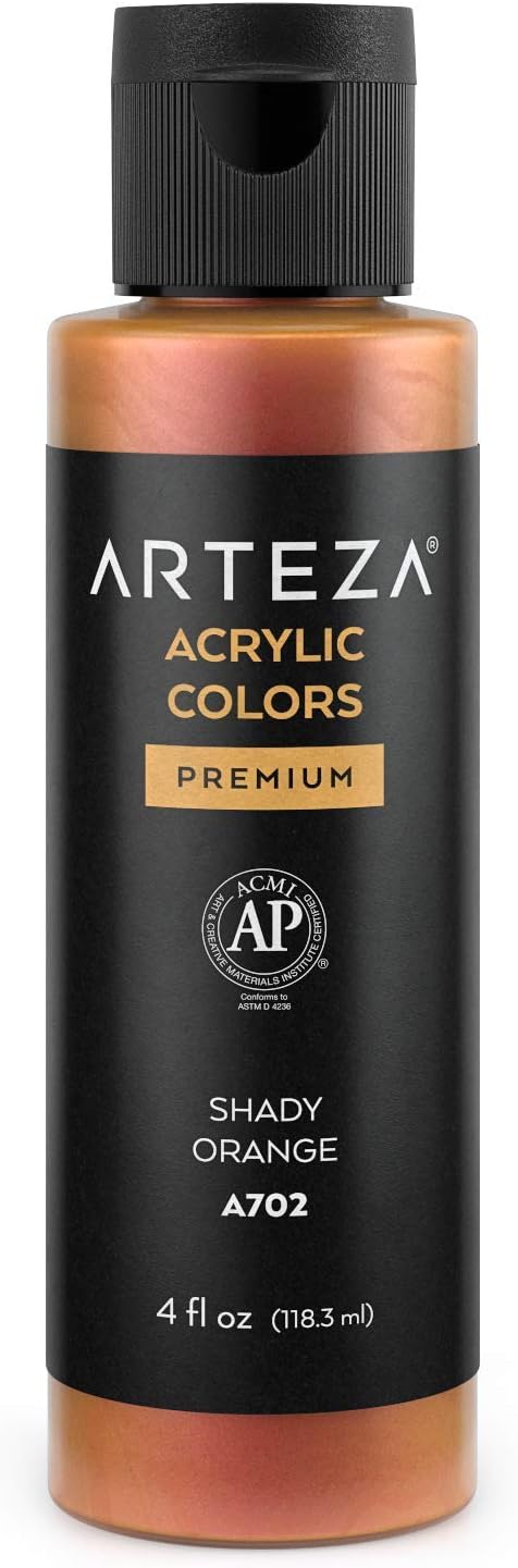 ARTEZA Iridescent Acrylic Paint, A702 Shady Orange, [...]
