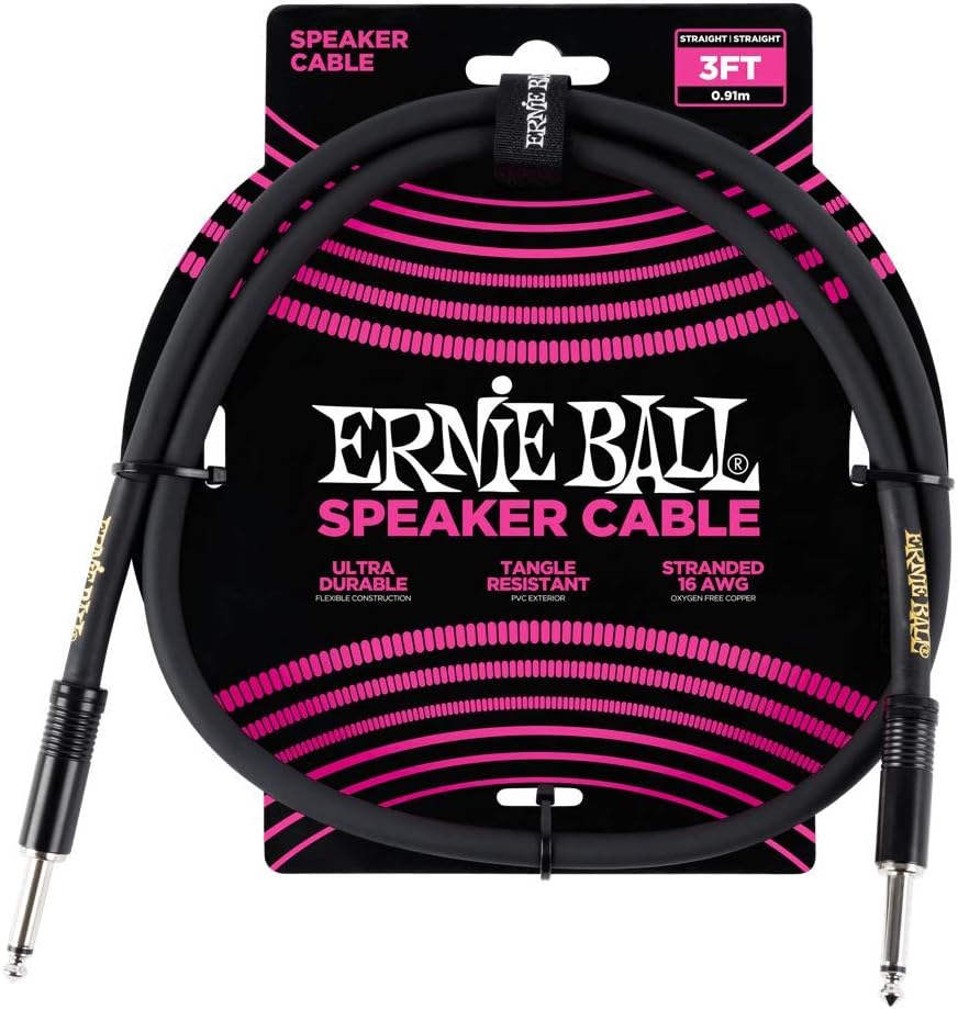 Ernie Ball Speaker Cable, Straight/Straight, 3ft, [...]