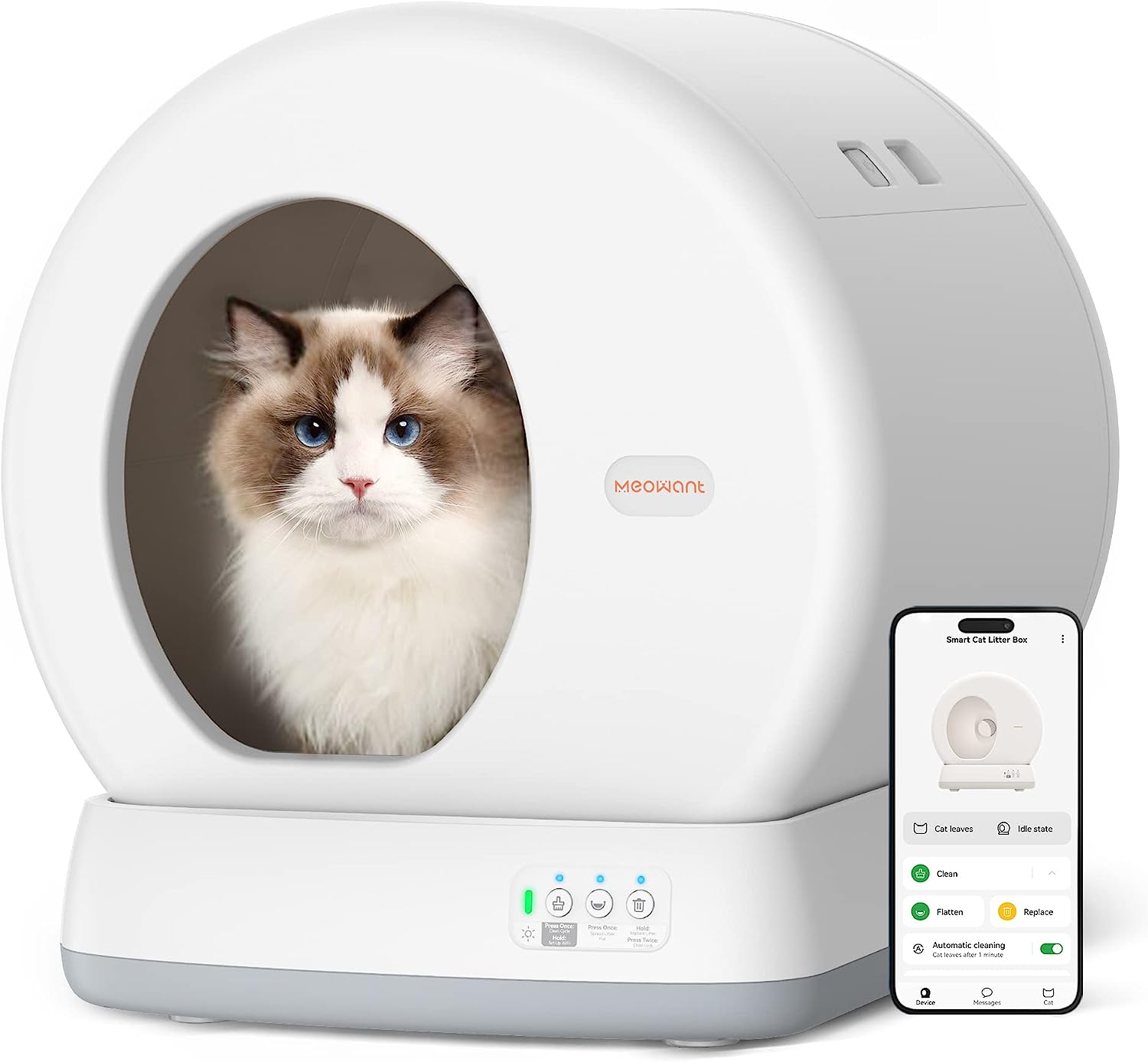 MeoWant Self-Cleaning Cat Litter Box, Integrated [...]