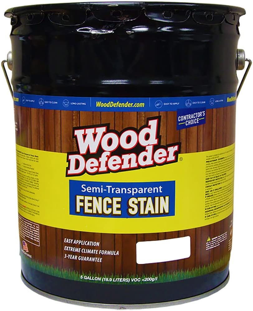 Wood Defender Semi-Transparent Fence Stain Dark Sierra 5 gal