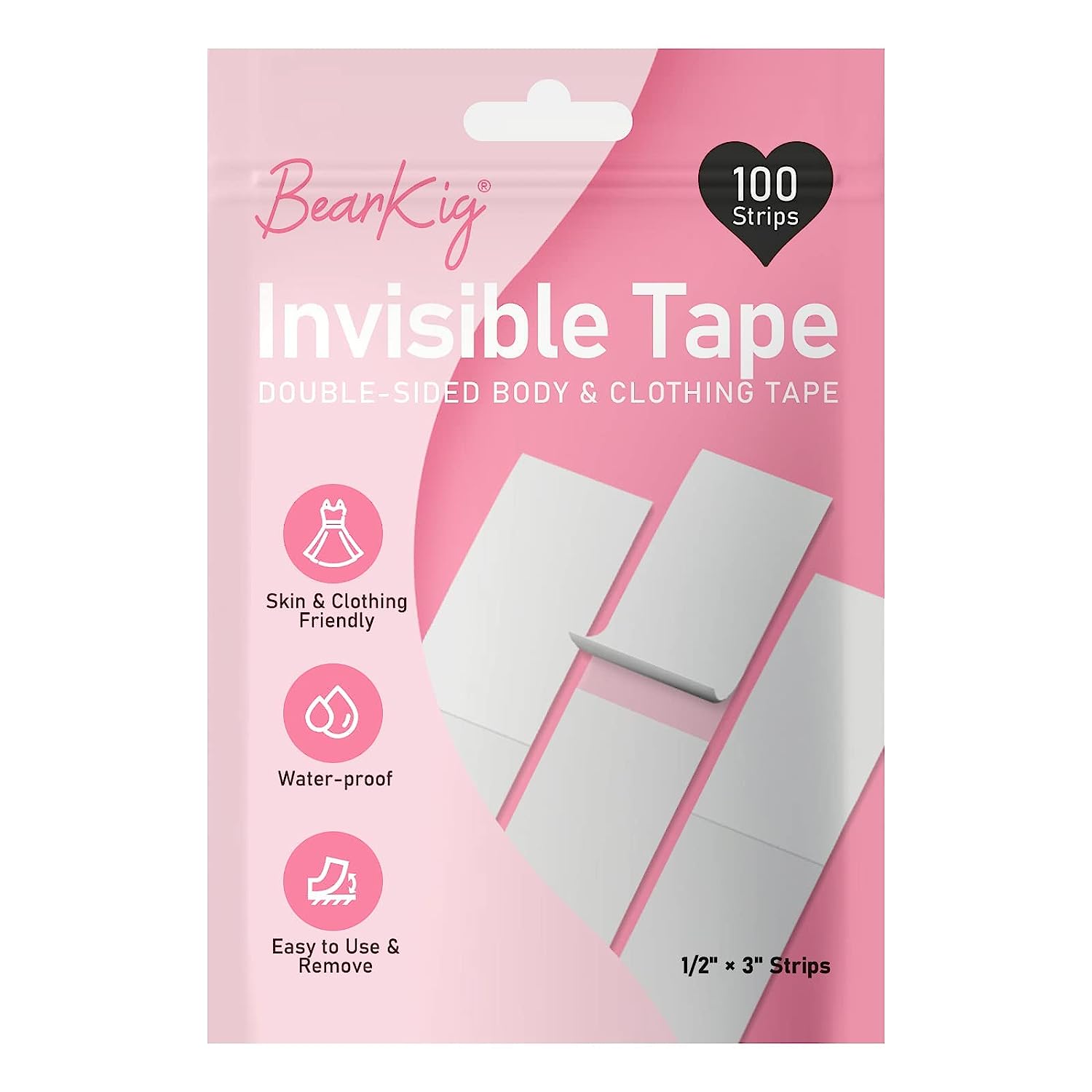 BearKig 100-Strips Double-Sided Tape for Fashion, Tape [...]