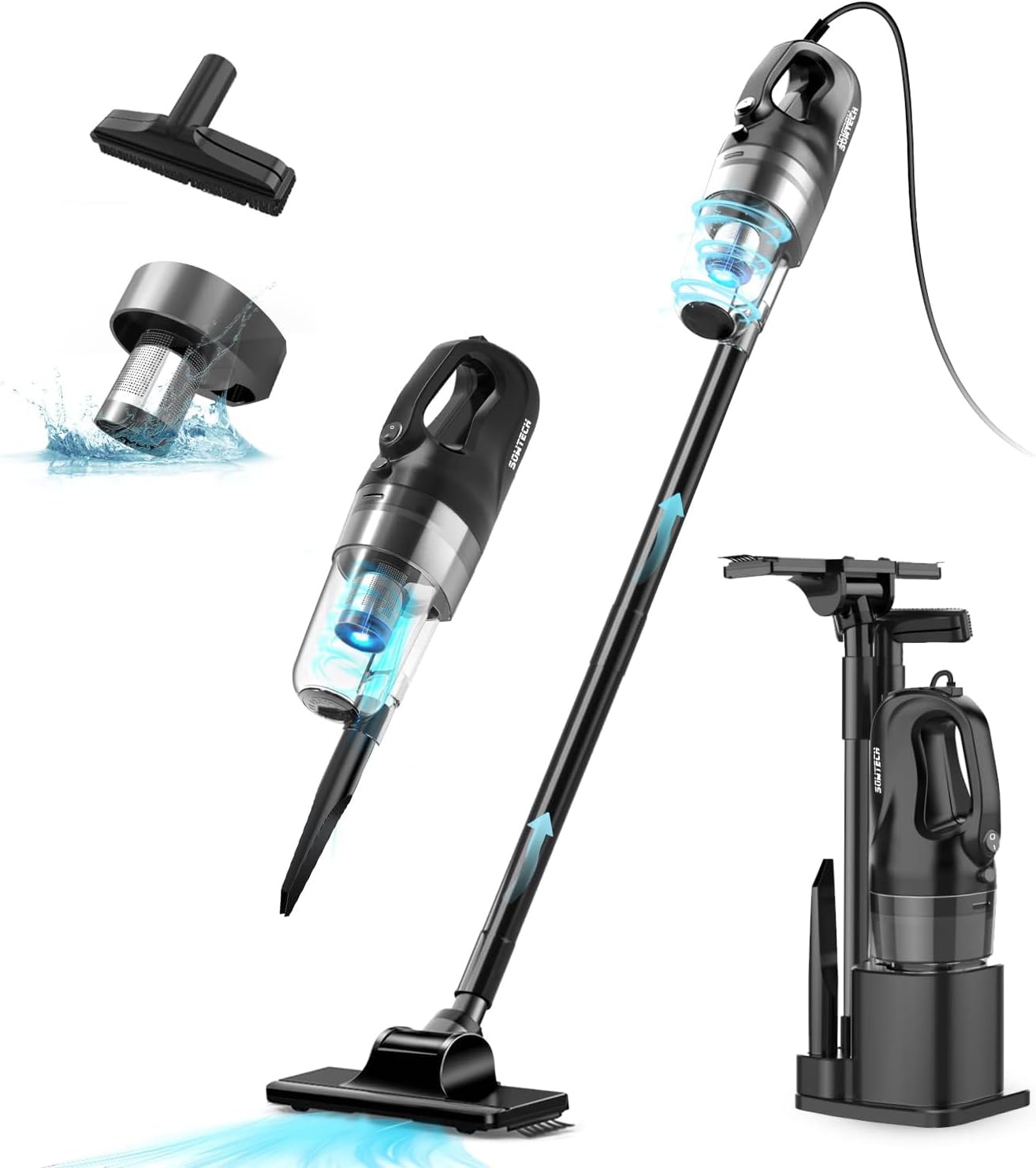 SOWTECH Corded Stick Vacuum Cleaner, 17Kpa Powerful [...]