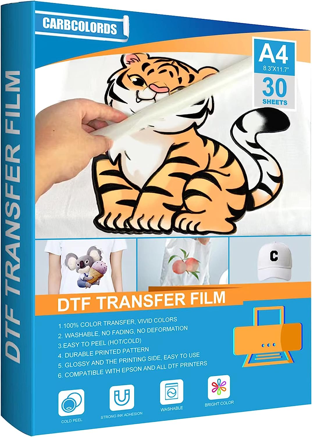 Carbcolords DTF Transfer Film-A4(8.3
