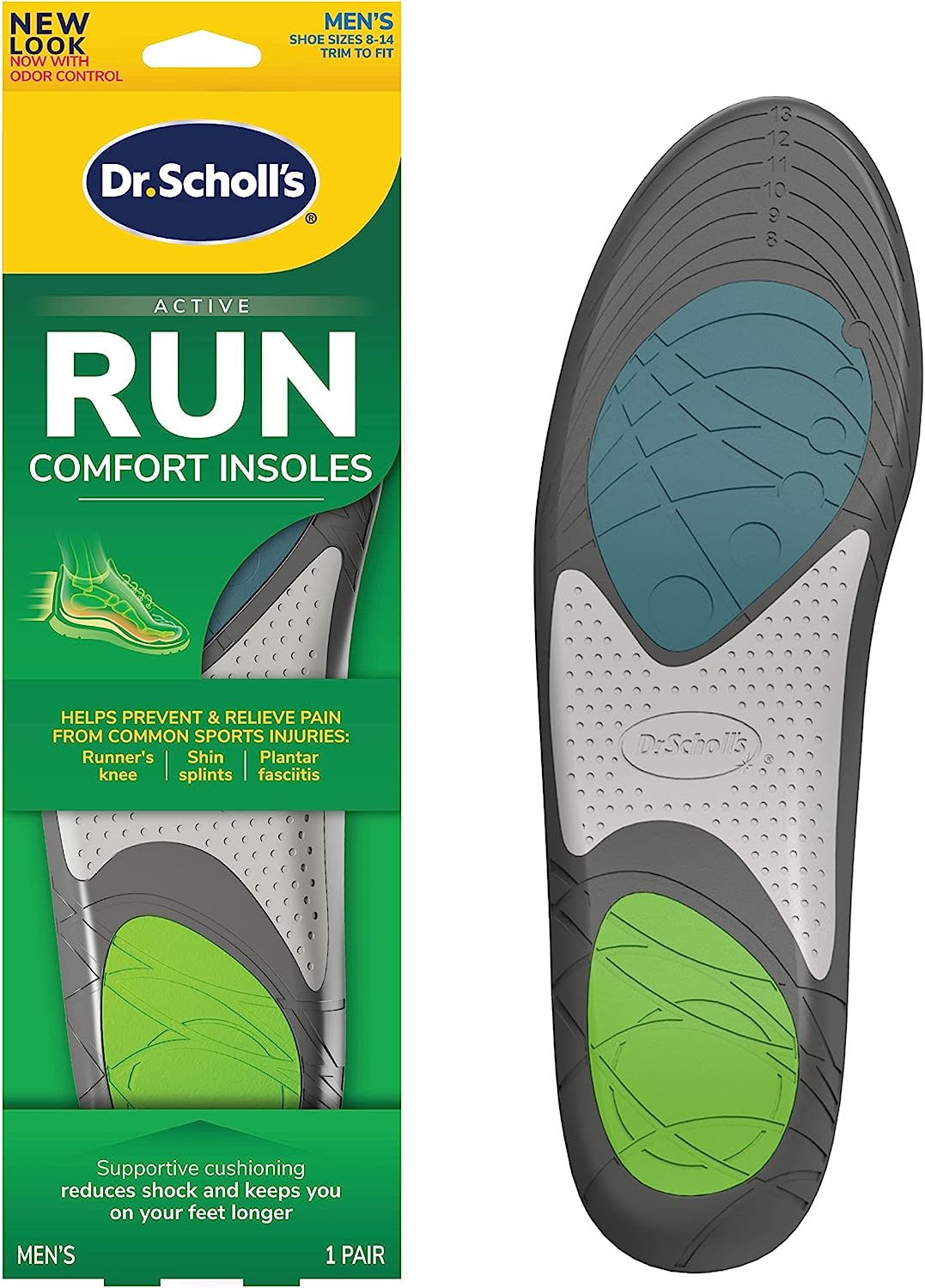Dr. Scholl's Run Active Comfort Insoles,Men's, 1 Pair, [...]