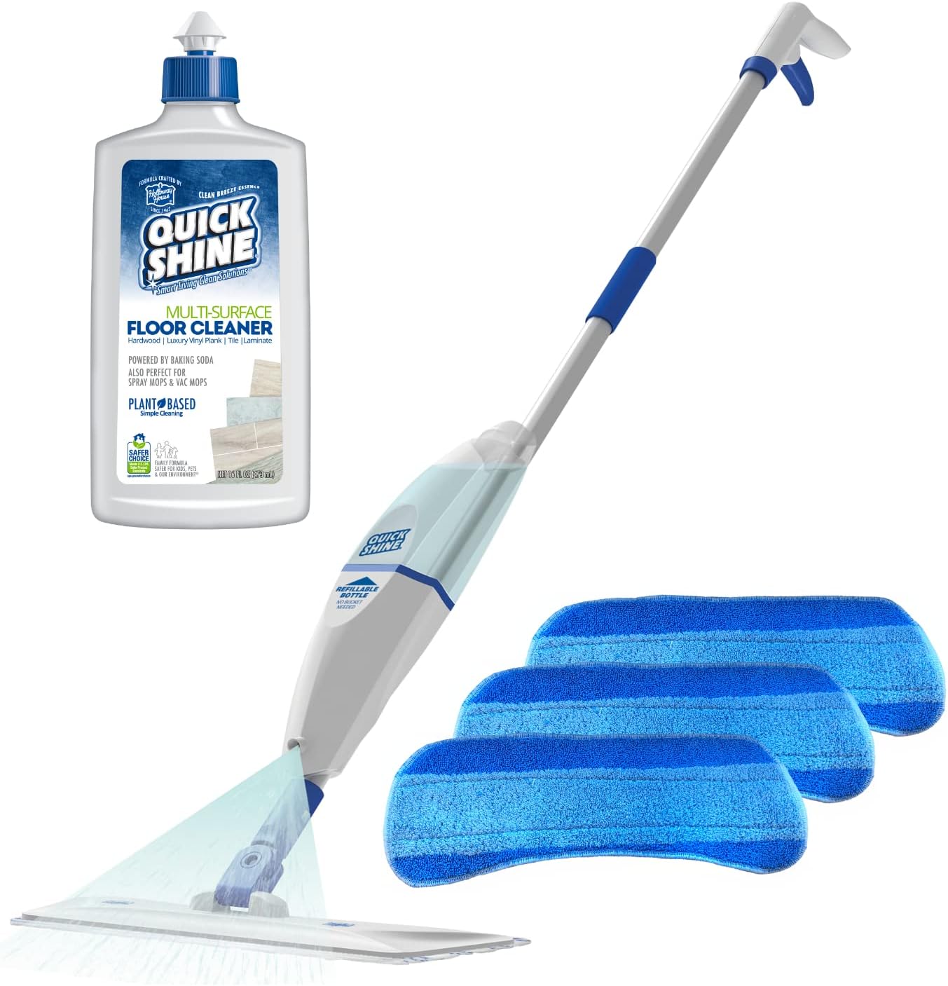 Quick Shine Spray Mop Kit with 3 Reusable Mop Pads & 1 [...]