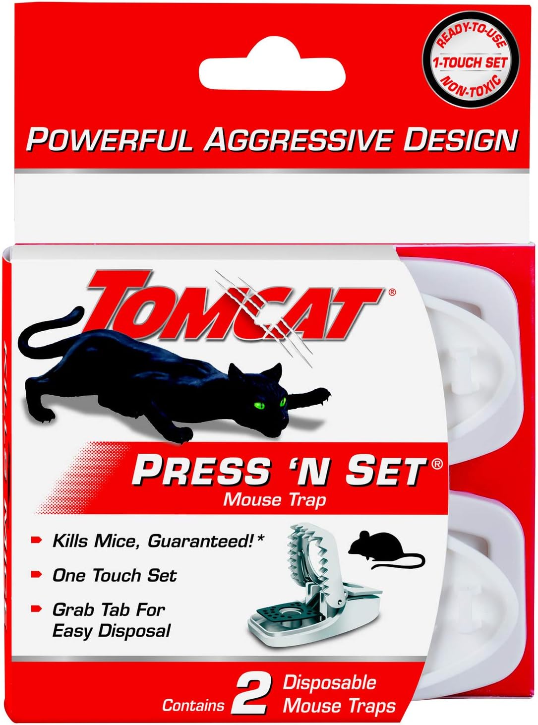 Tomcat Press 'N Set Mouse Trap, Plastic, Spring-Loaded [...]