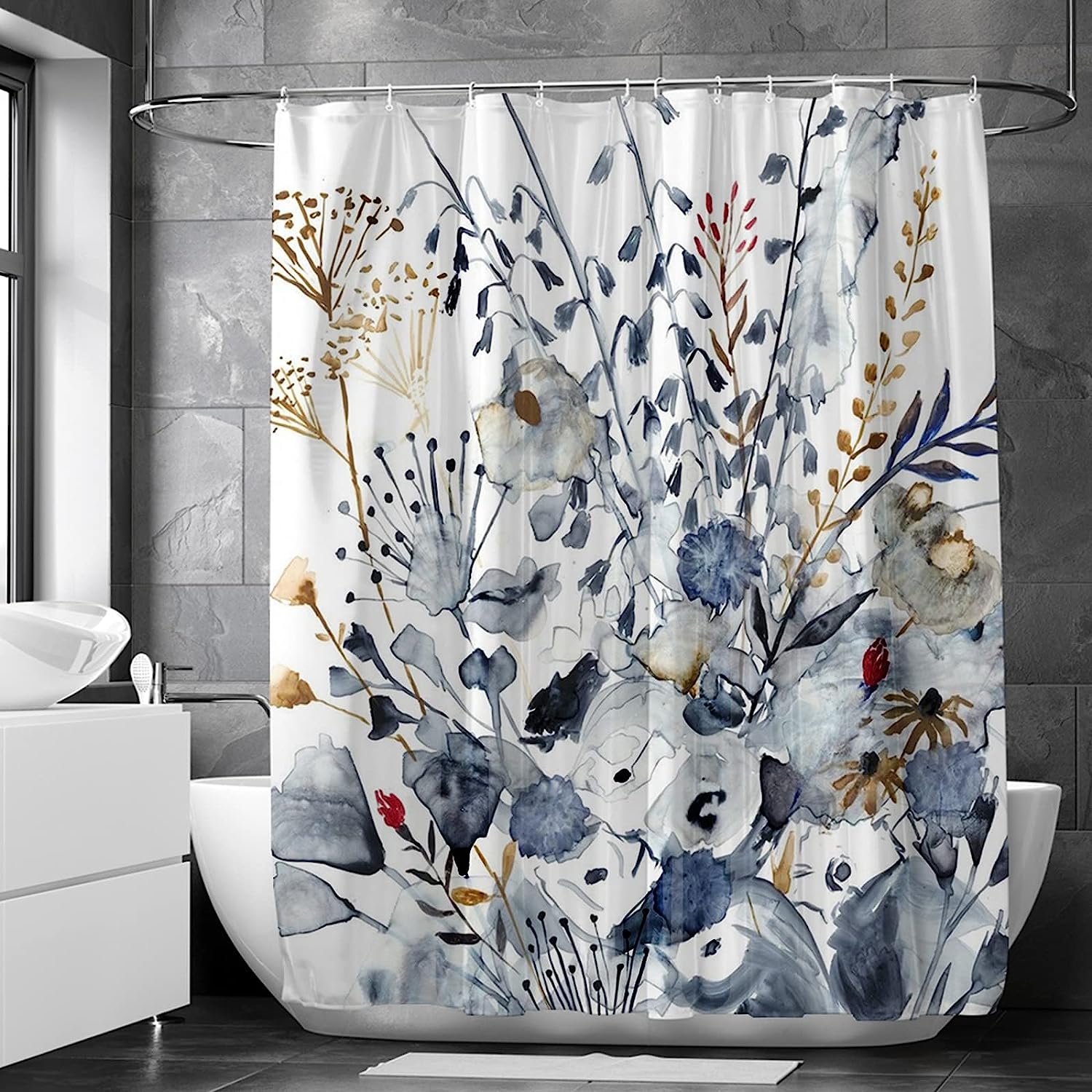 ZTTXL Floral Shower Curtain (72” x 72”), Polyester [...]