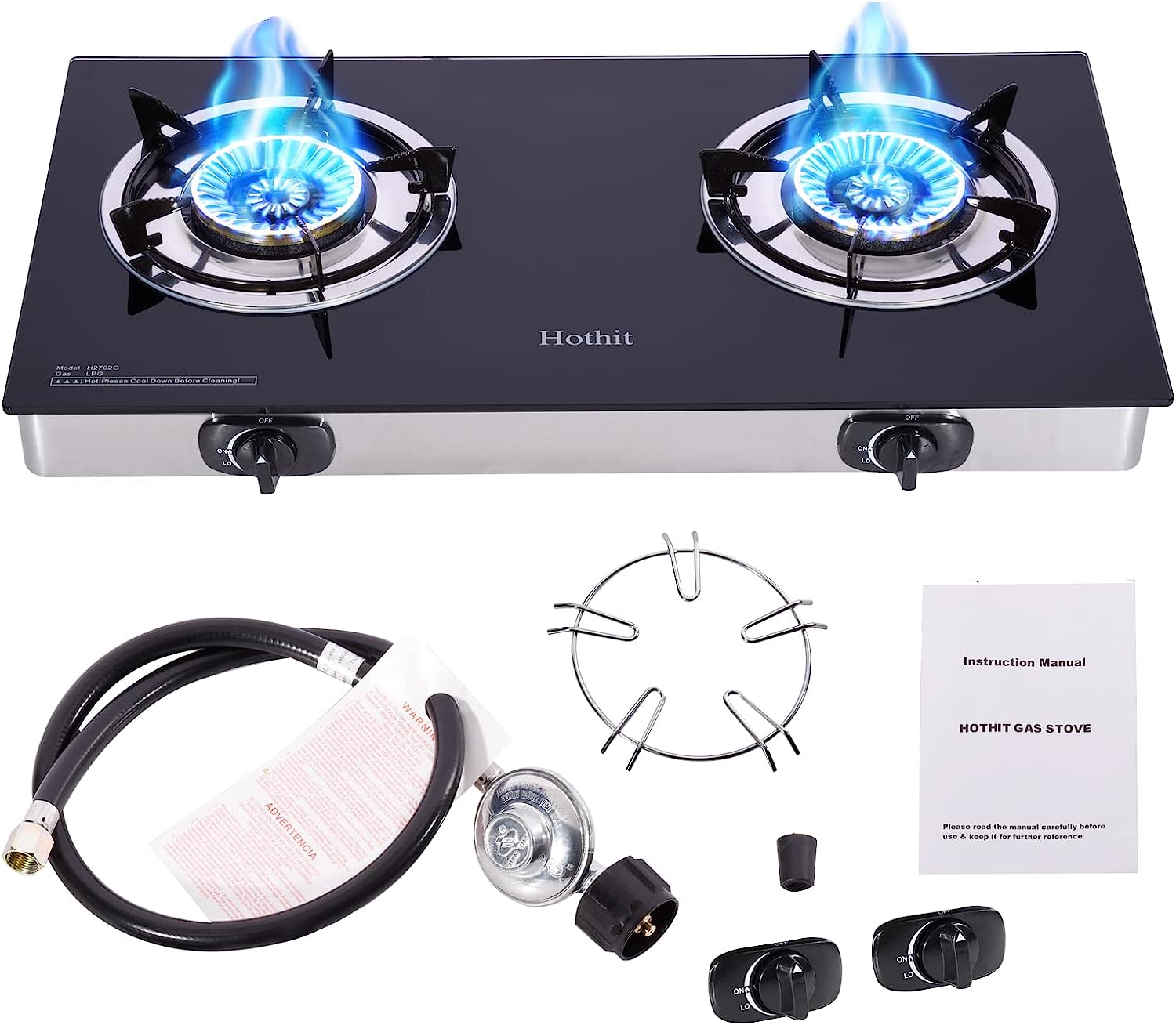 Hothit Portable 2 Burner Propane Stove Gas Cooktop, [...]